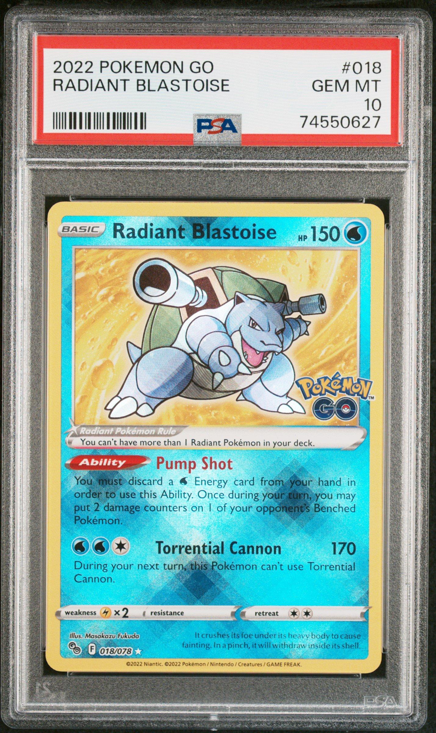 2022 Pokemon Go 018 Radiant Blastoise PSA 10 Graded Card | GameStop