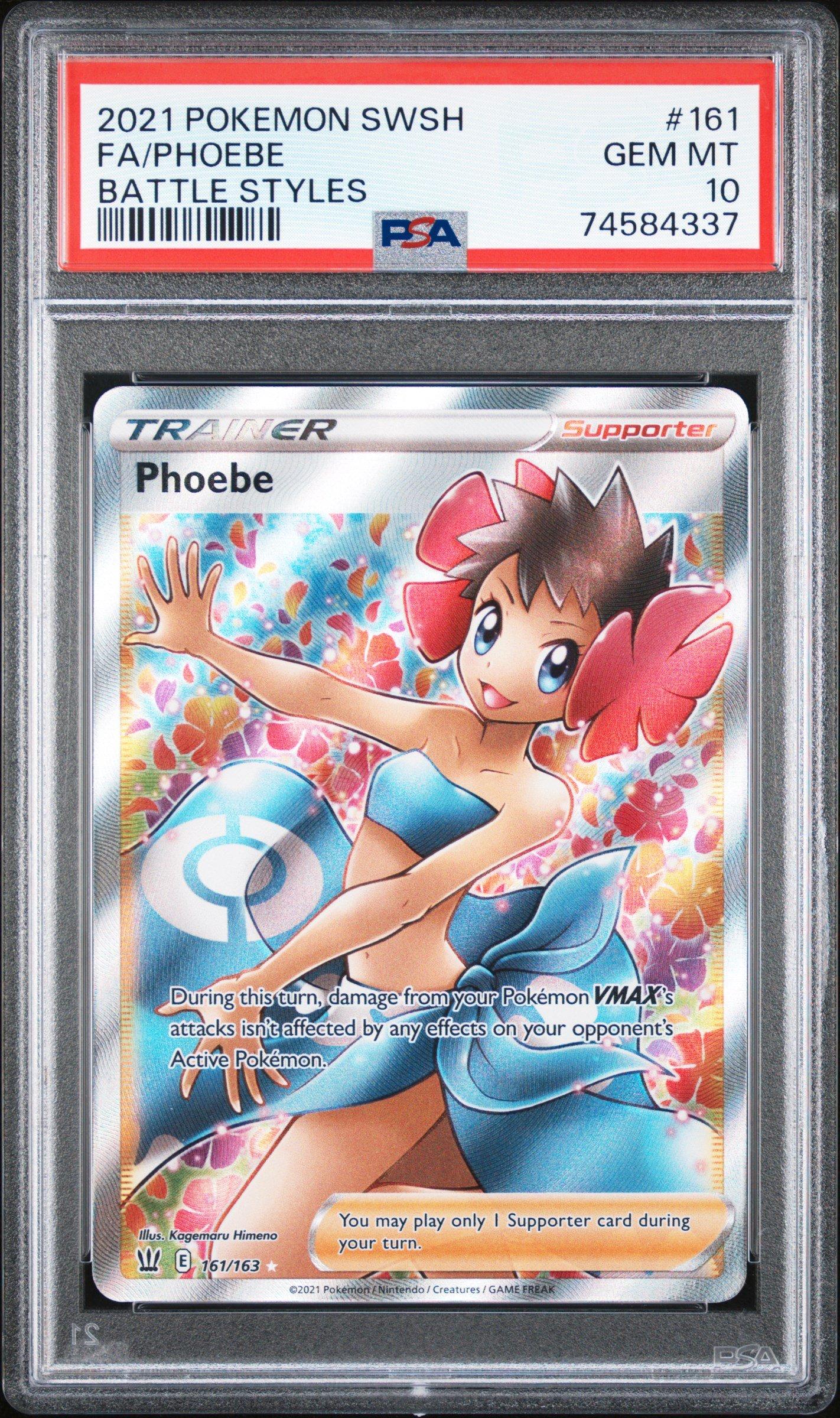 2021 Pokemon Sword & Shield Battle Styles 161 Full Art/phoebe PSA