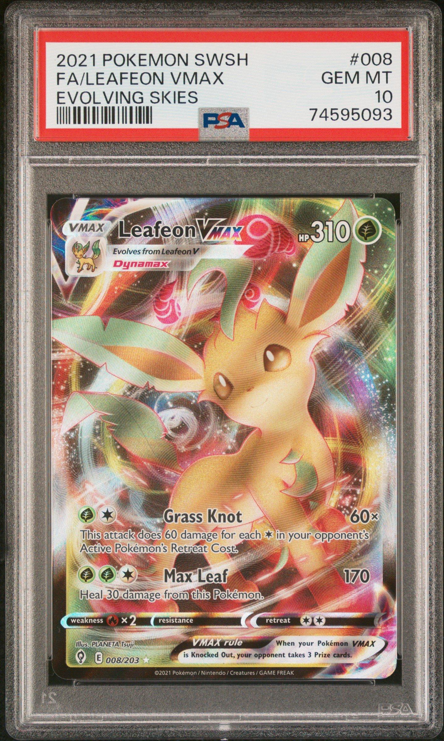 2021 Pokemon Sword & Shield Evolving Skies Fa/leafeon Vmax PSA 10