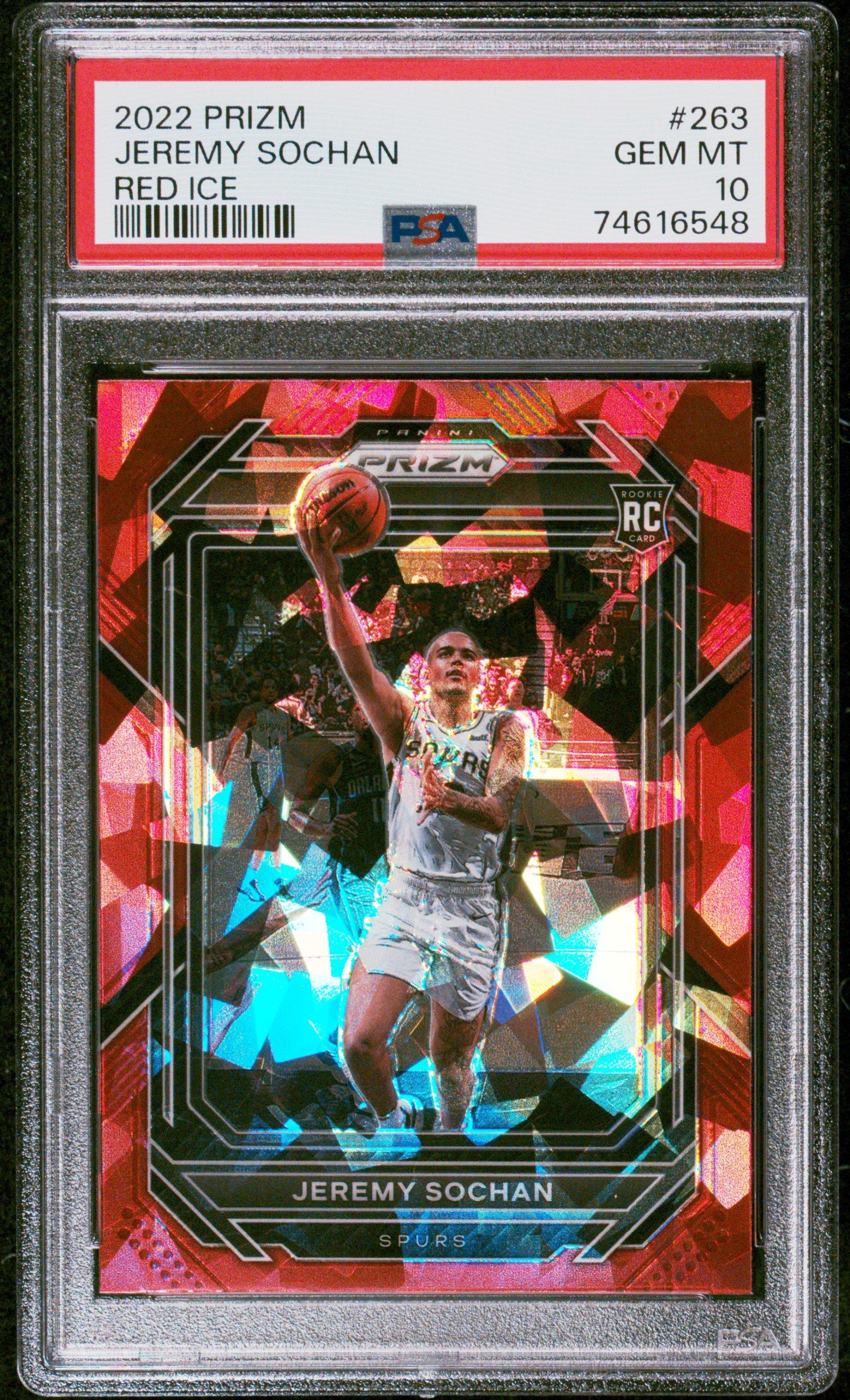 2022 Panini Prizm 263 Jeremy Sochan Red Ice PSA 10