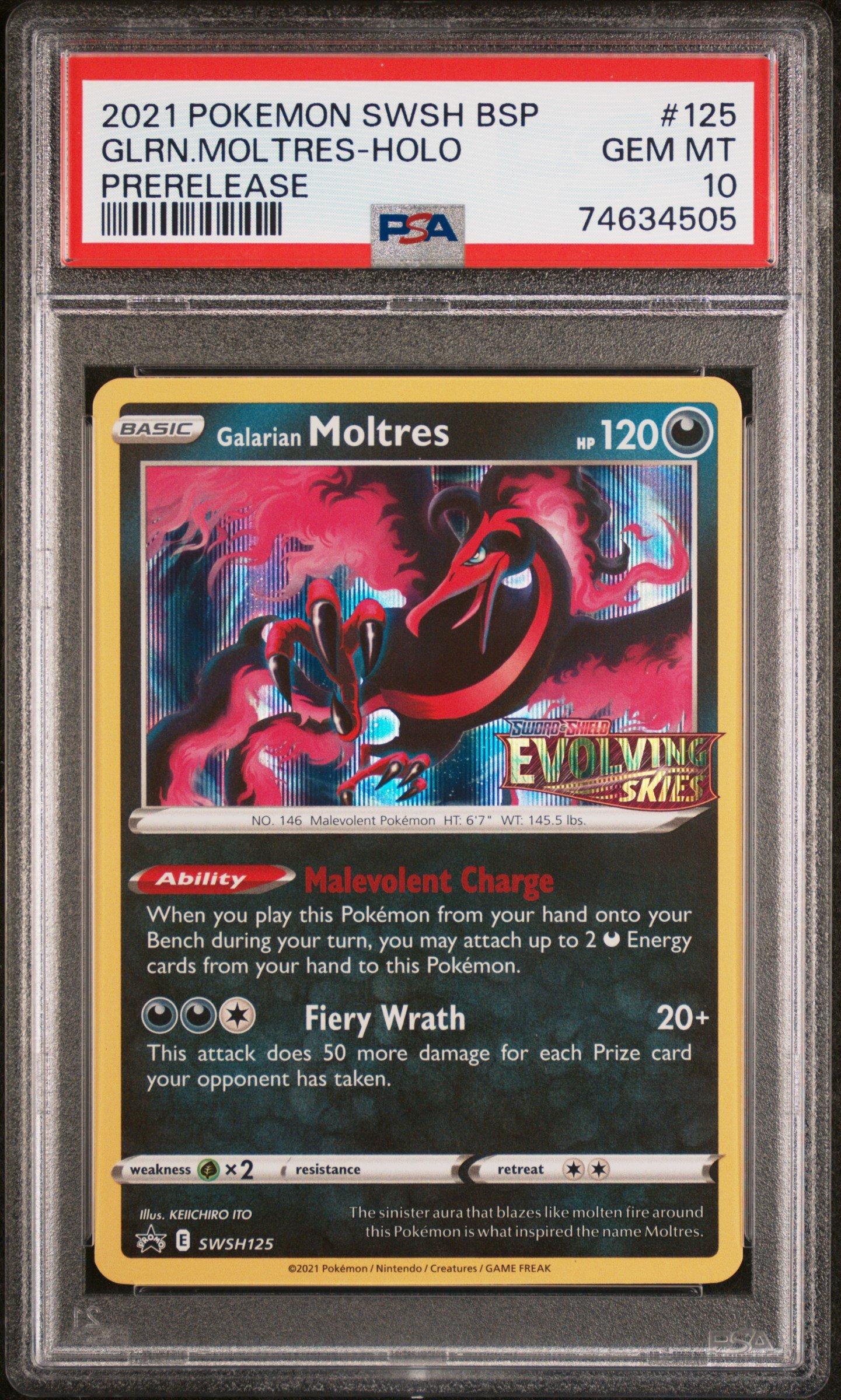 2021 Pokemon Swsh Black Star Promo 125 Glrn.moltres PSA 10