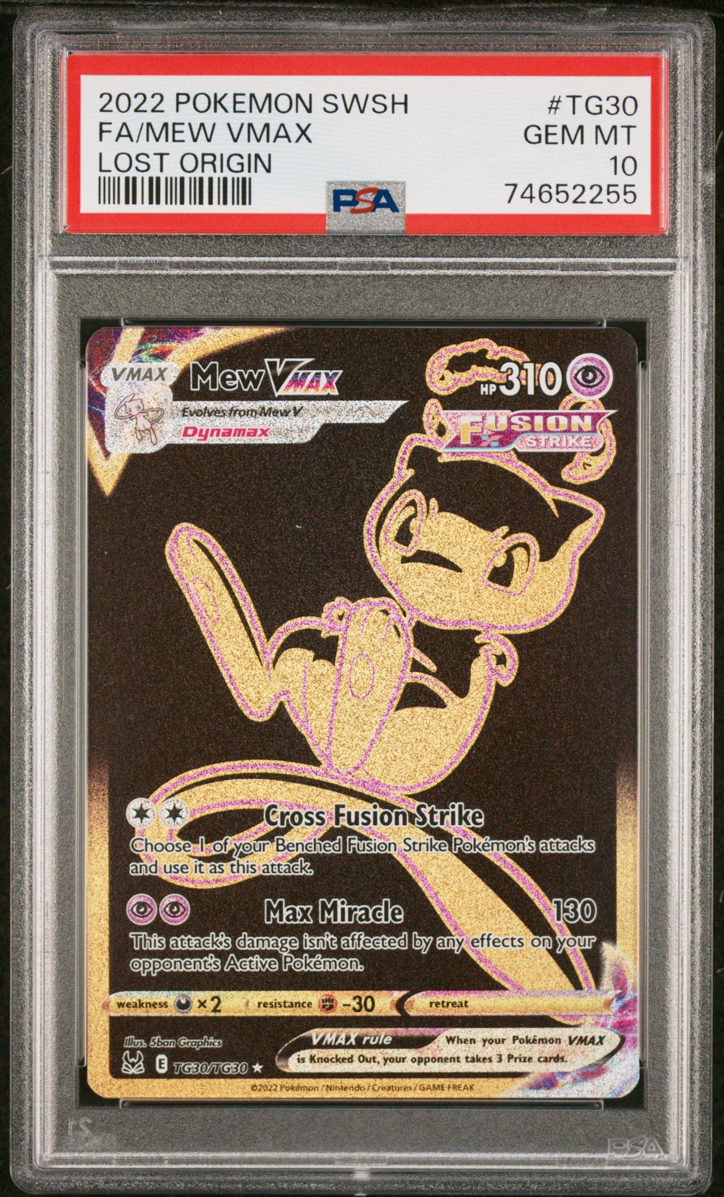 2022 Pokemon Sword & Shield Lost Origin Tg30 Full Art/mew Vmax PSA