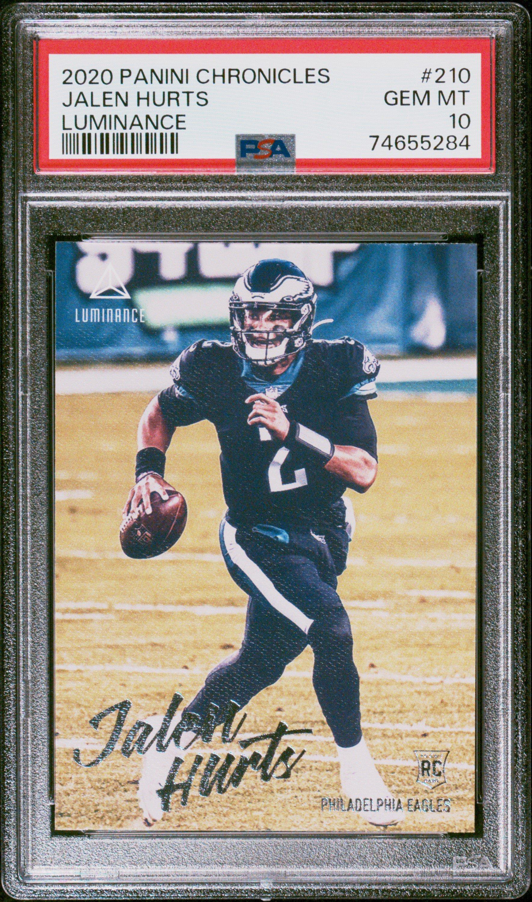 2020 Panini Chronicles Luminance 210 Jalen Hurts PSA 10