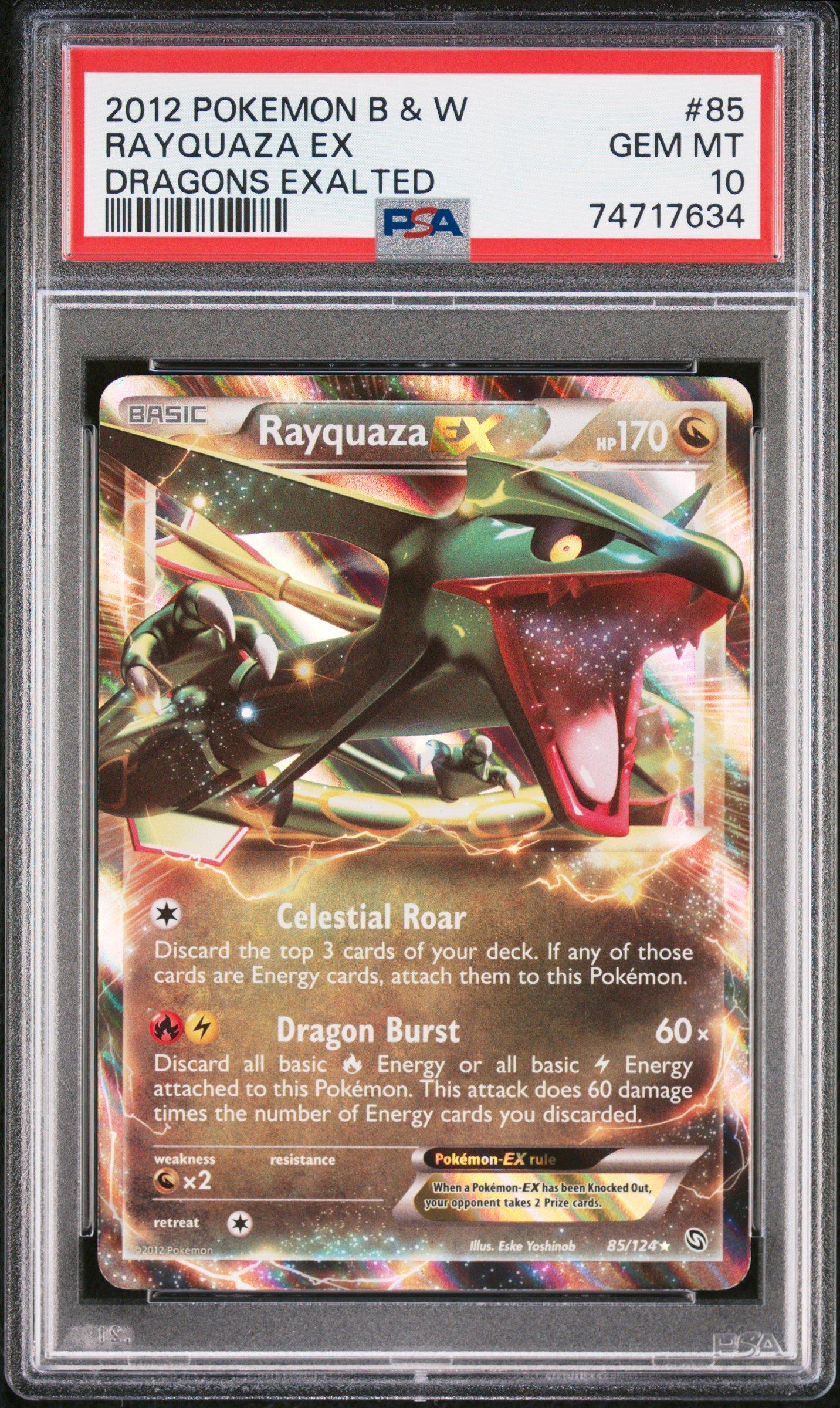 2012 Pokemon Black & White Dragons Exalted 85 Rayquaza Ex PSA 10 | GameStop