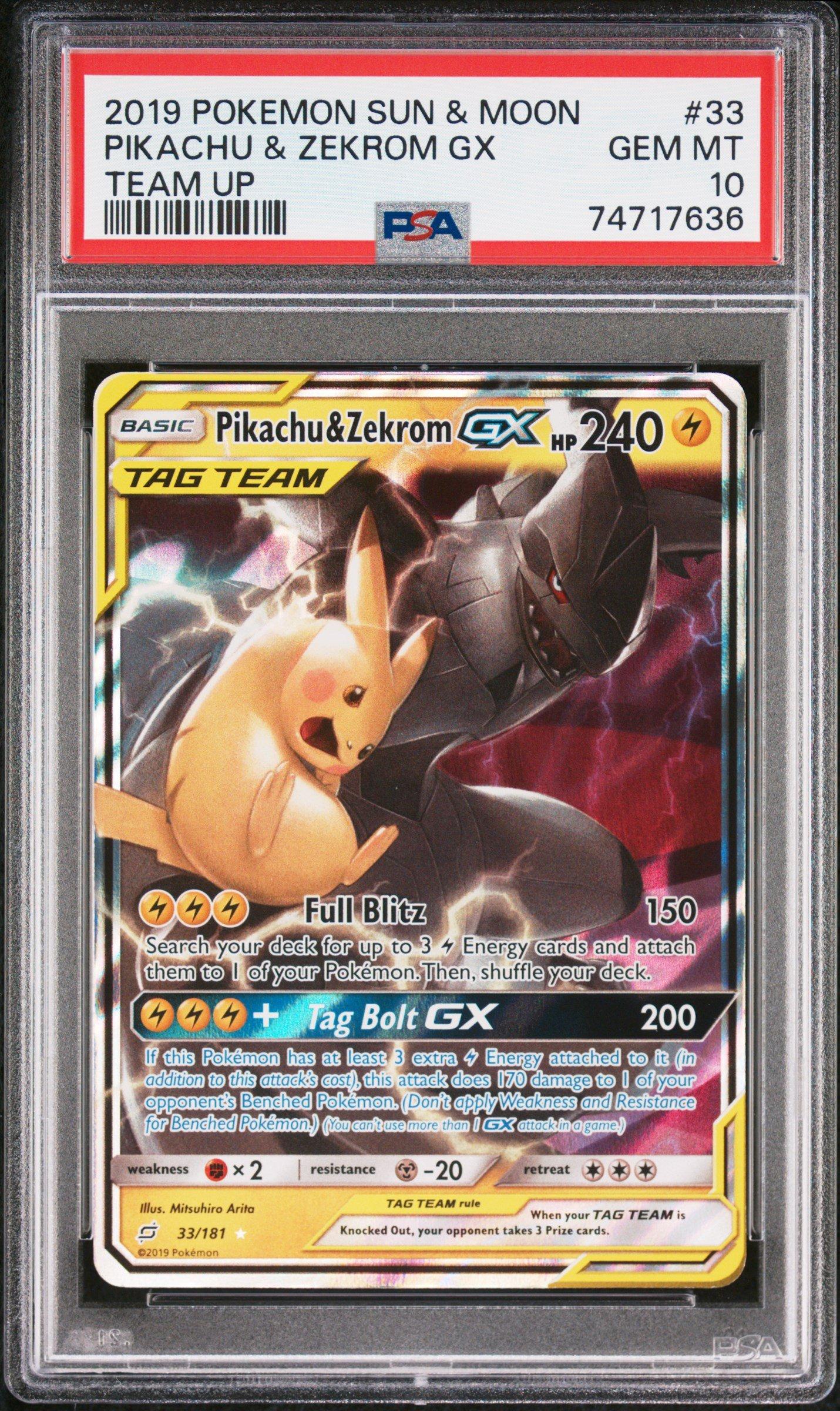 2019 Pokemon Sun & Moon Team Up 33 Pikachu & Zekrom Gx PSA 10 Graded Card |  GameStop
