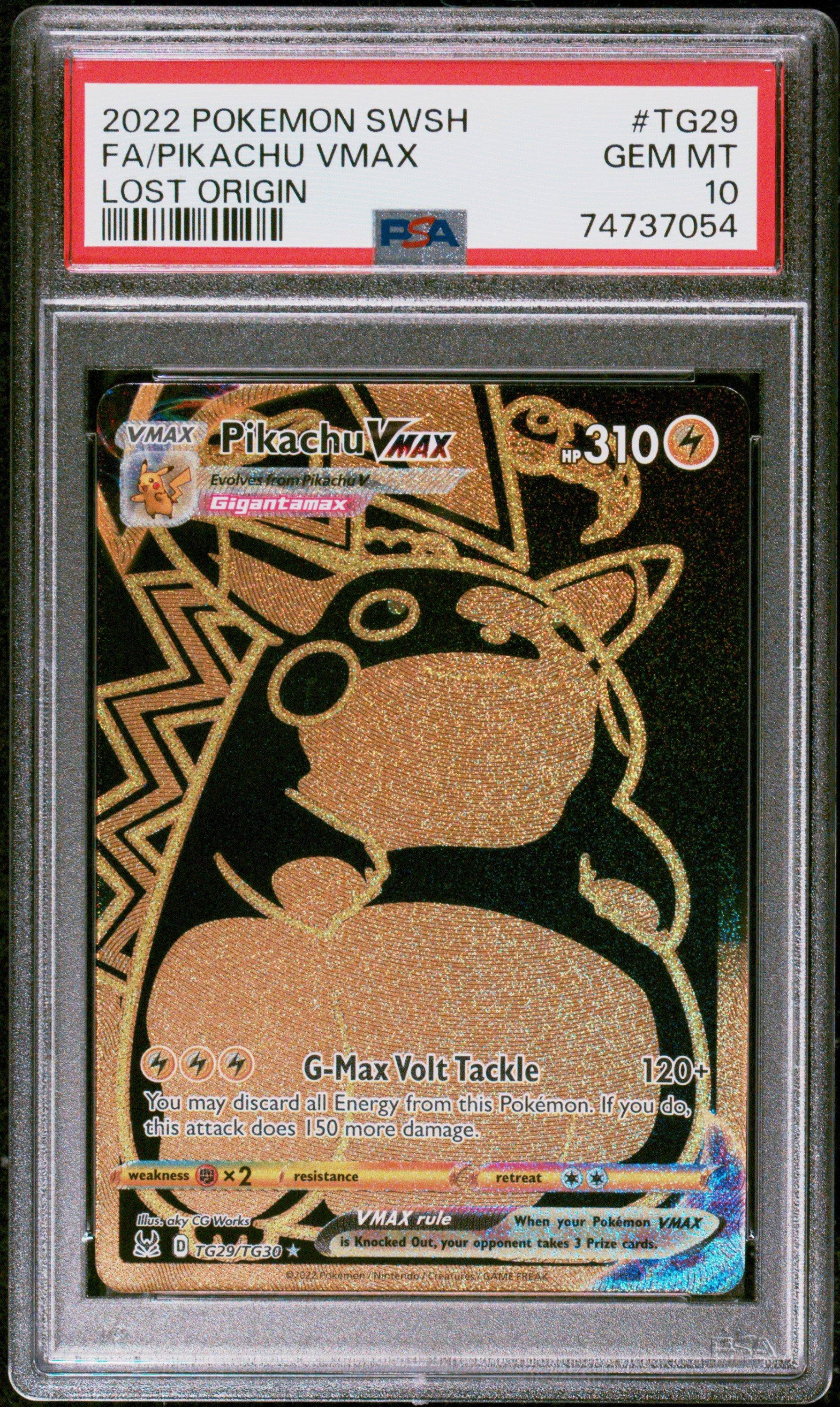 2022 Pokemon Sword & Shield Lost Origin Tg29 Full Art/pikachu Vmax