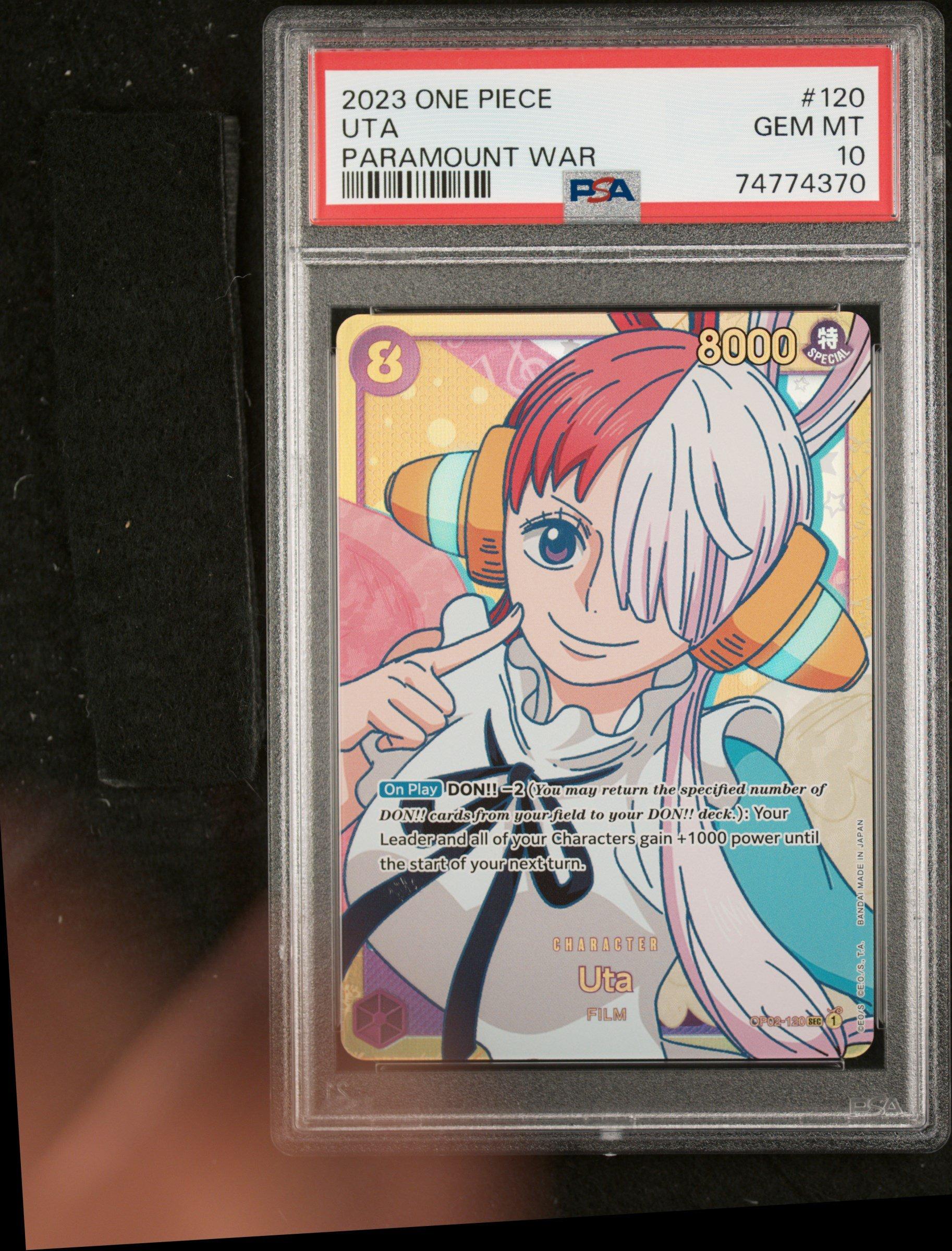 2023 One Piece Op02-paramount War 120 Uta PSA 10 Graded Card