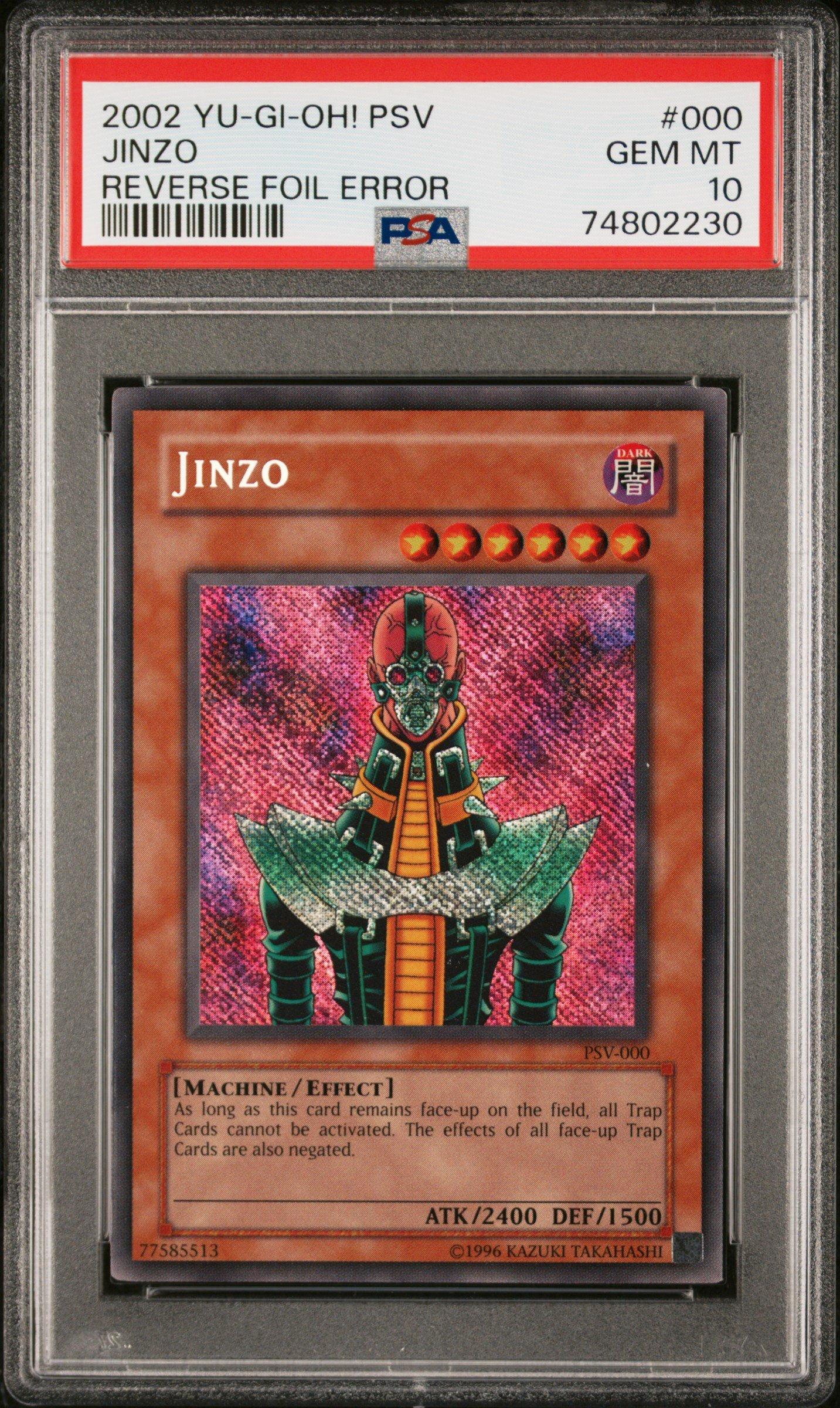 2002 Yu-gi-oh! Psv-pharaoh's Servant 000 Jinzo Reverse Foil Error
