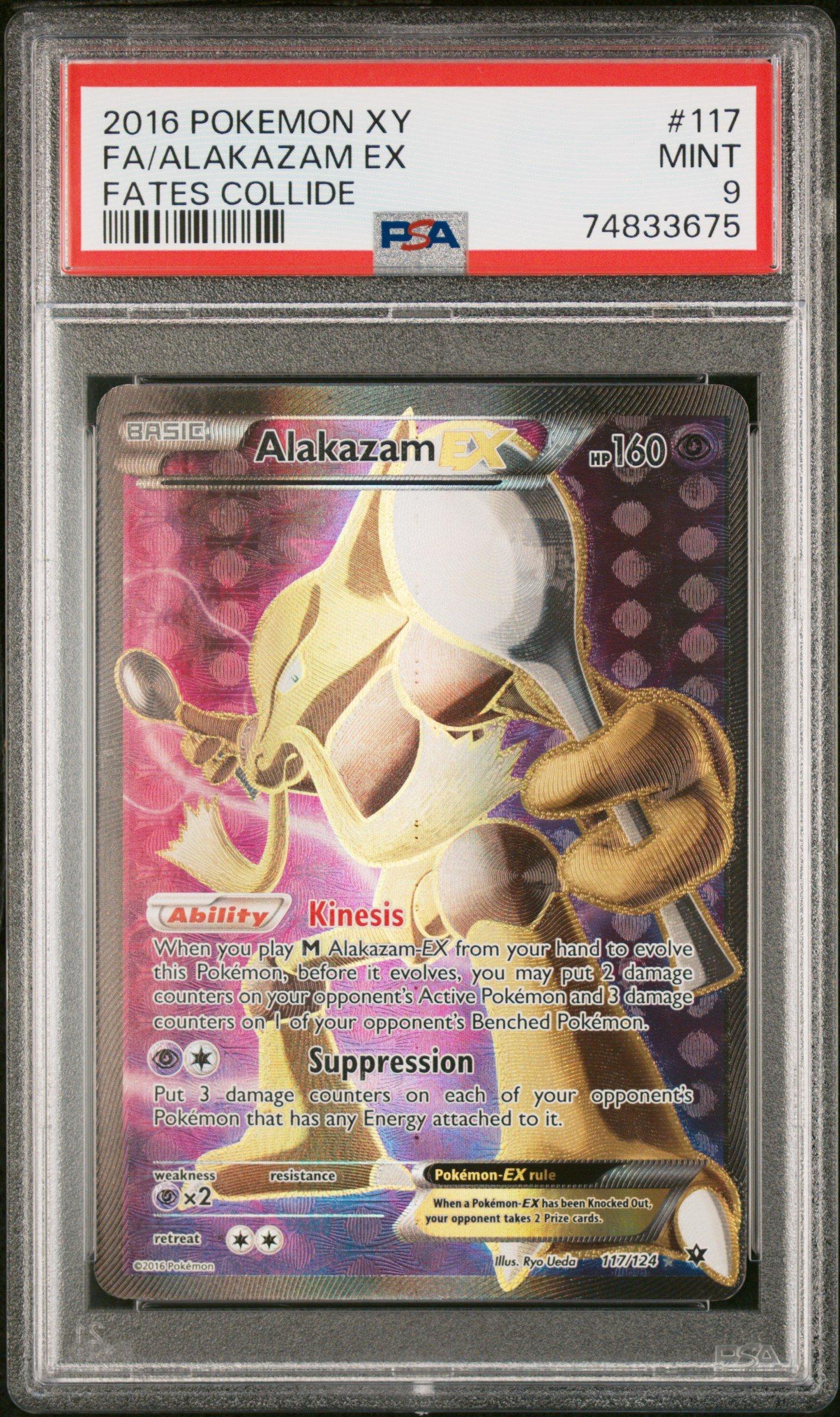 2016 Pokemon Xy Fates Collide 117 Full Art/alakazam Ex PSA 9