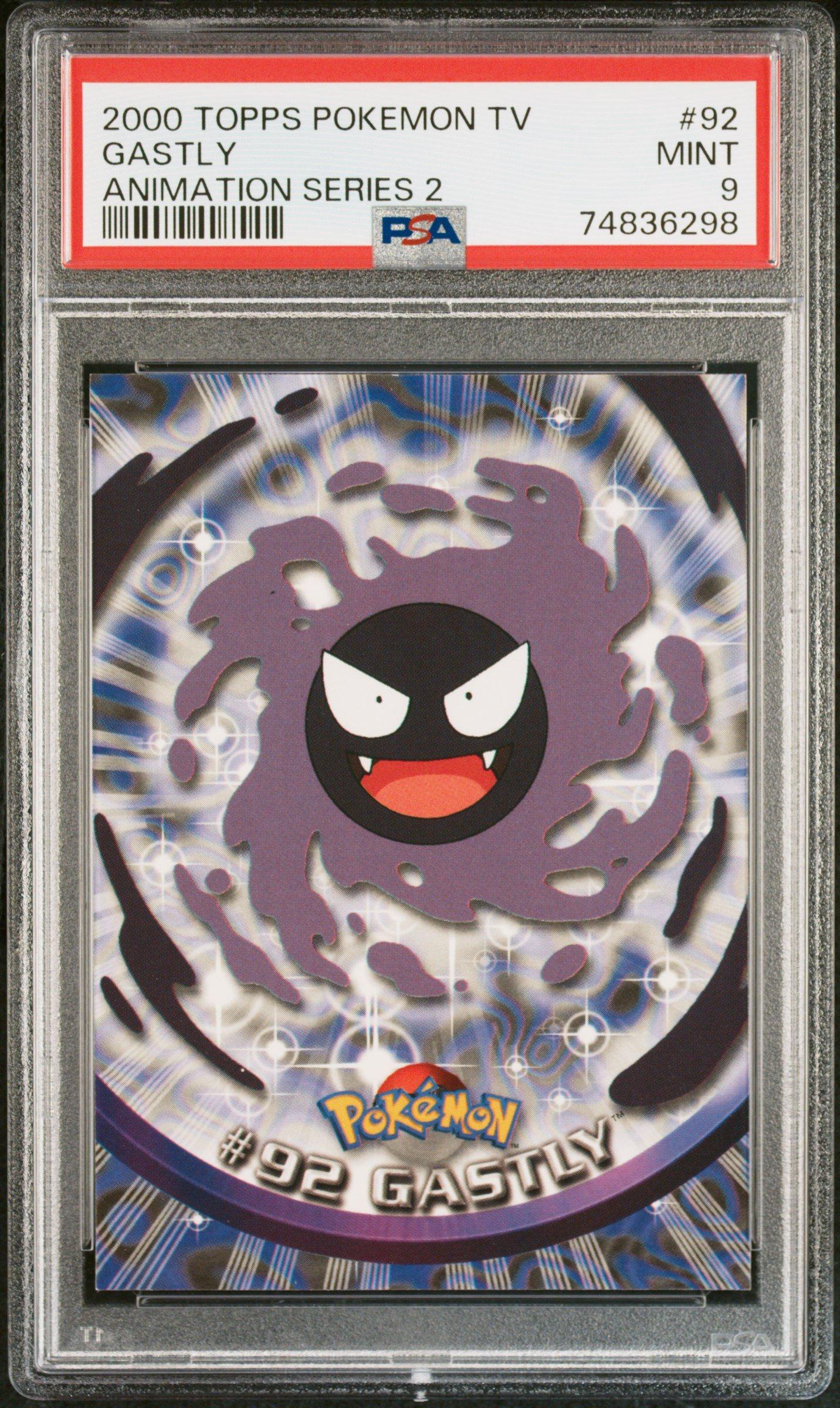 2000 Topps Pokemon Tv Animation Series 2 92 Gastly PSA 9 Graded