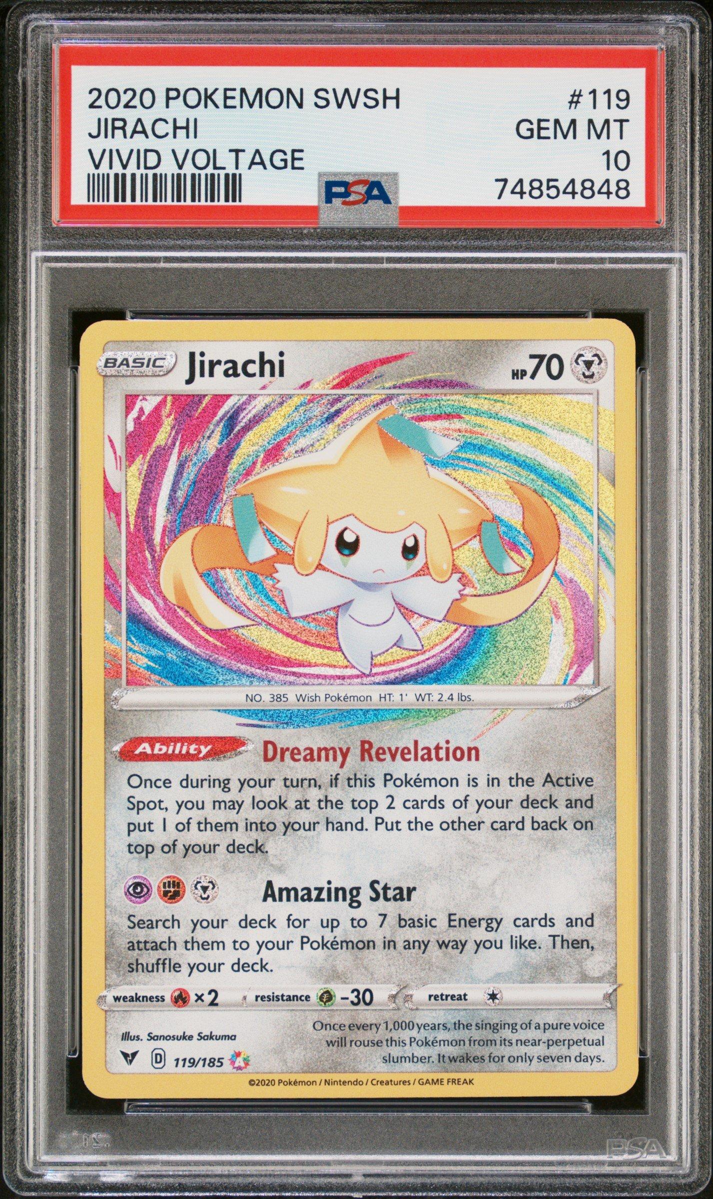 2020 Pokemon Sword & Shield Vivid Voltage 119 Jirachi PSA 10