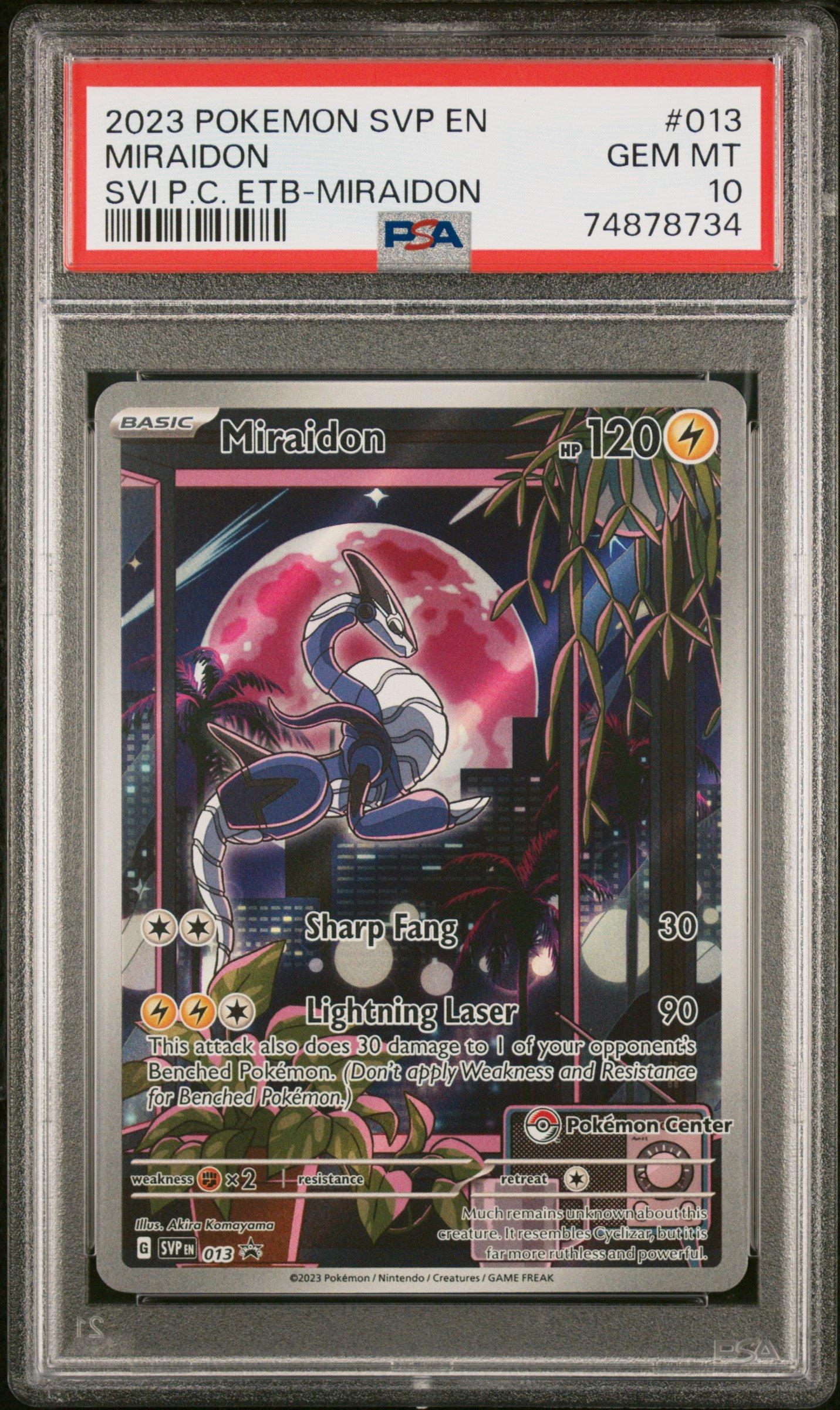 2023 Pokemon Svp En-sv Black Star Promo 013 Miraidon Scarlet & Violet Pokemon Center Elite Trainer Box-miraidon PSA