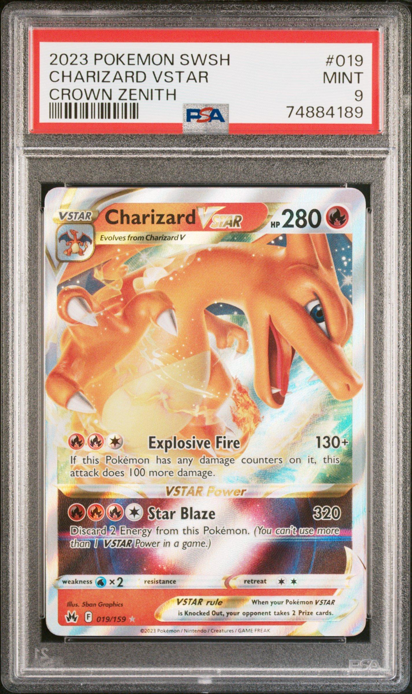 graded charizard card 2023 Pokemon Sword And Shield Crown Zenith 019 Vstar PSA 9 this item offers a spectacular aesthetic for a gallery Charizard EX 234 091 (Graded)