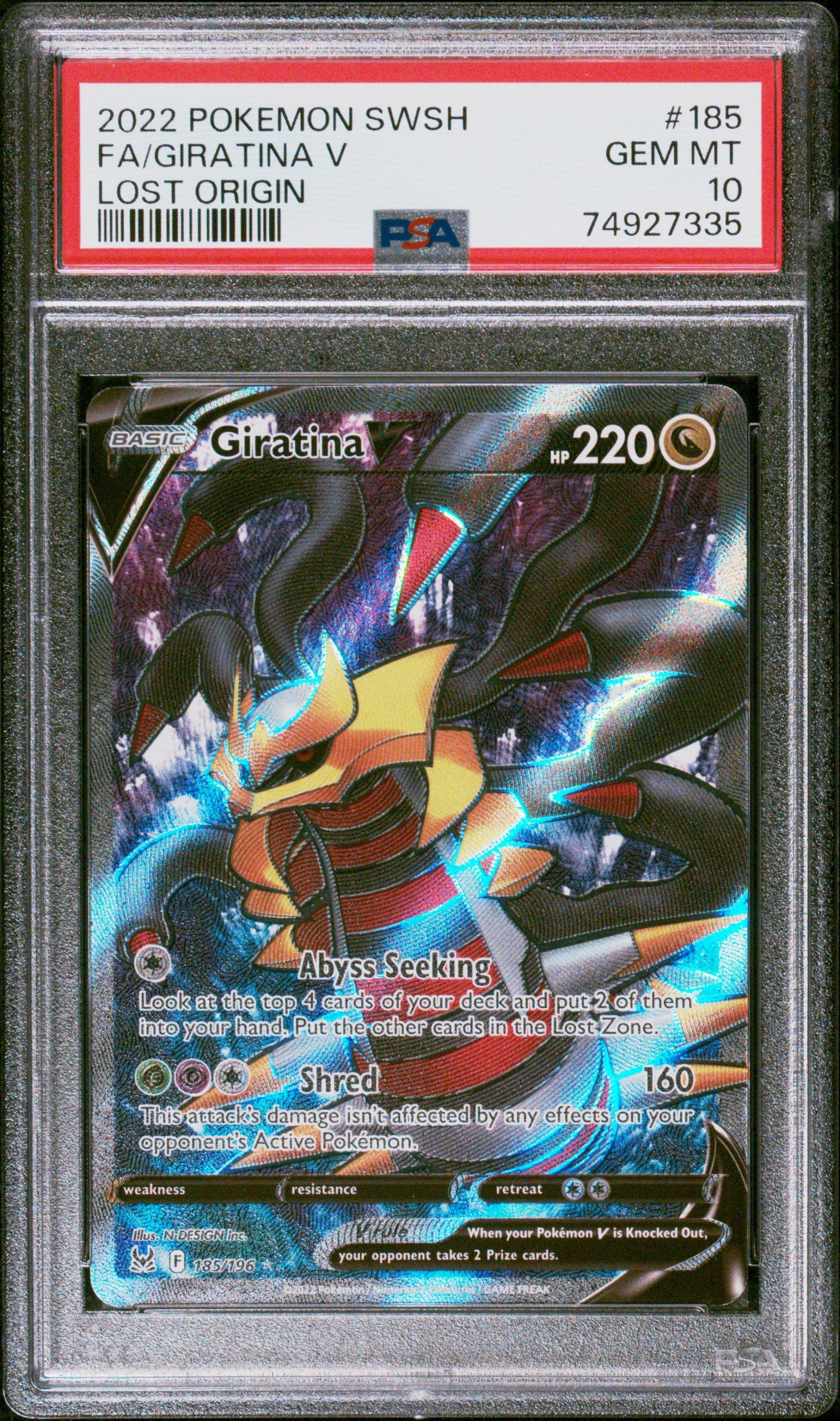 2022 Pokemon Sword & Shield Lost Origin 185 Full Art/giratina V