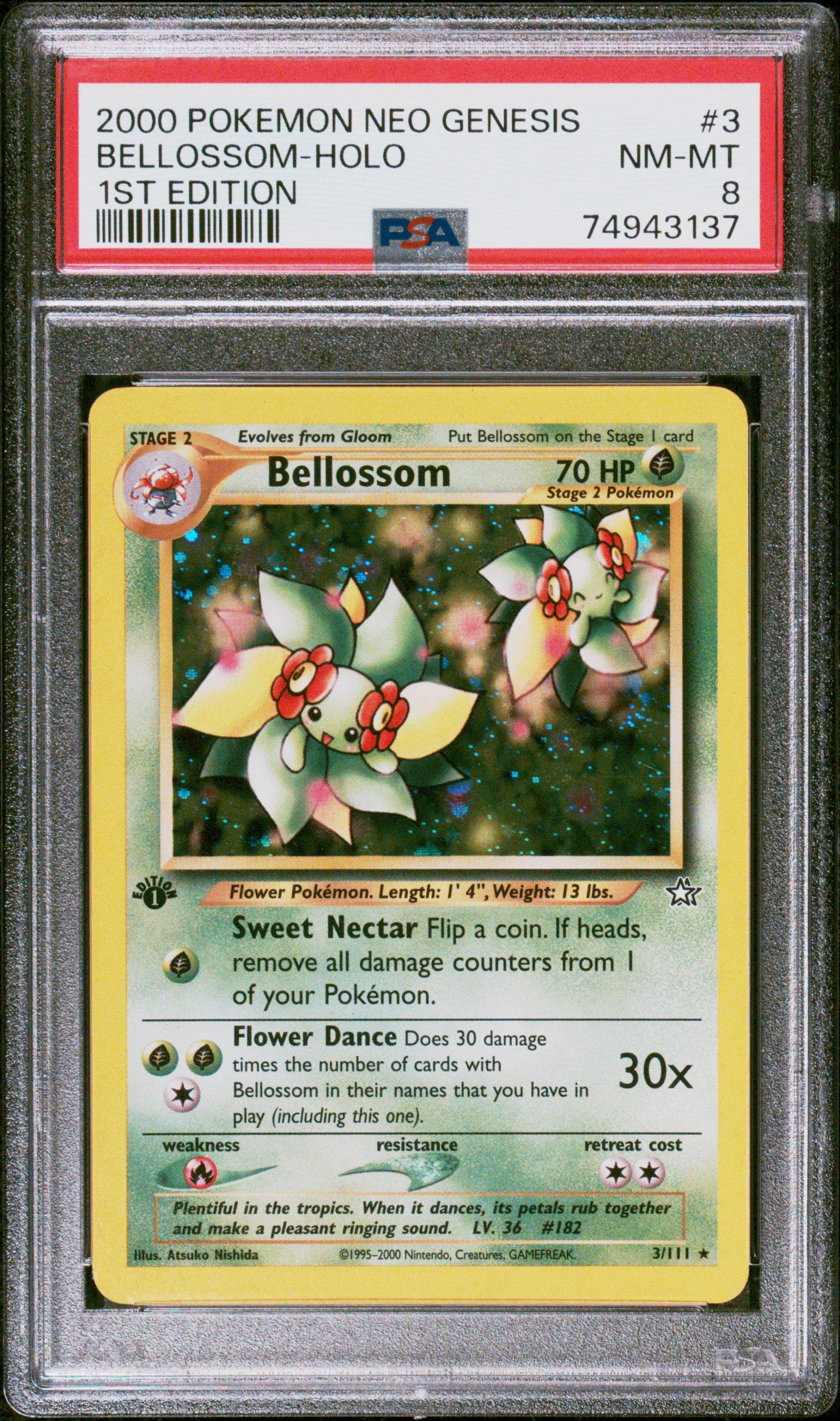 2000 Pokemon Neo Genesis 1st Edition 3 Bellossom PSA 8