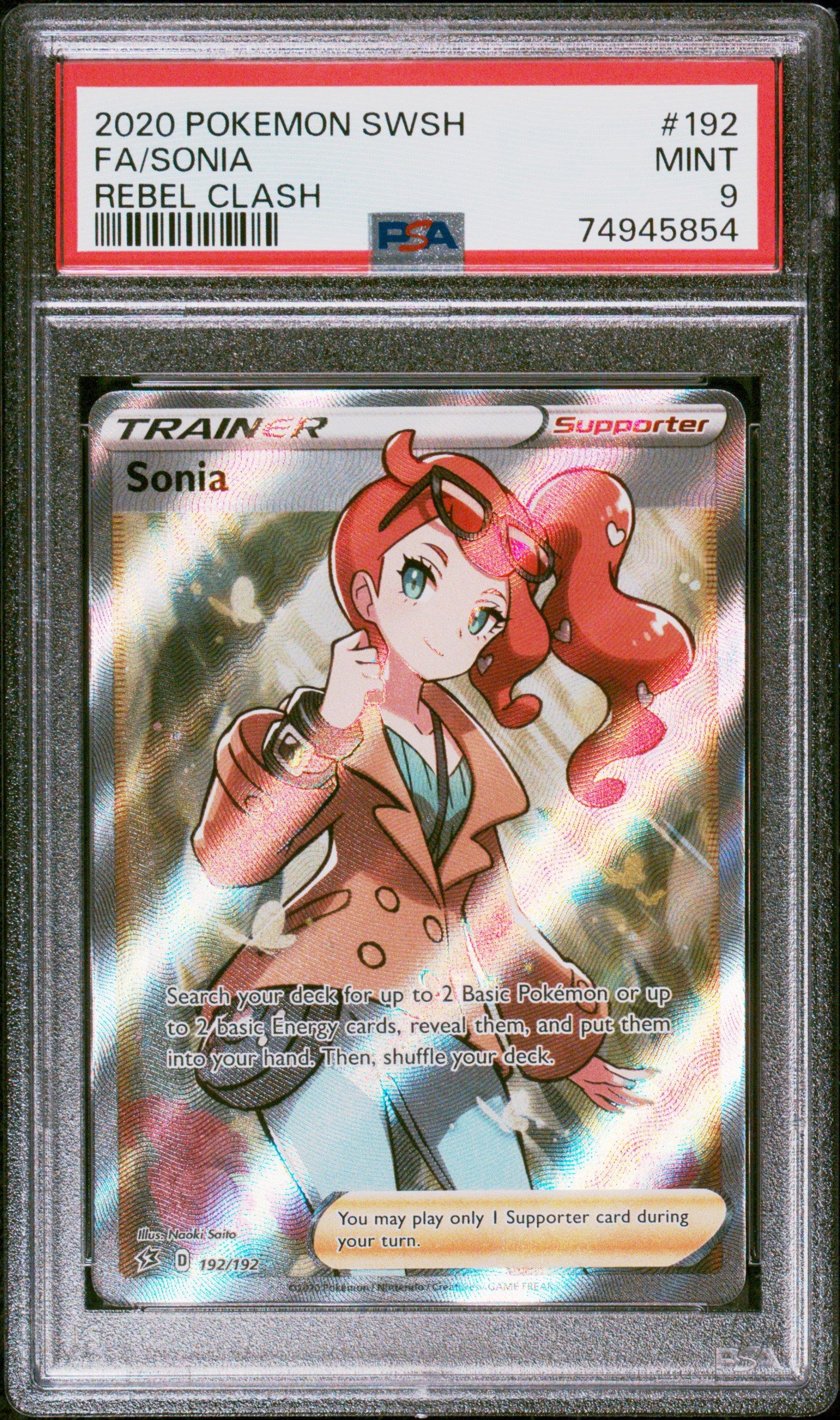 sonia pokemon card 2020 Pokemon Sword & Shield Rebel Clash Sonia #192 FA main image 1