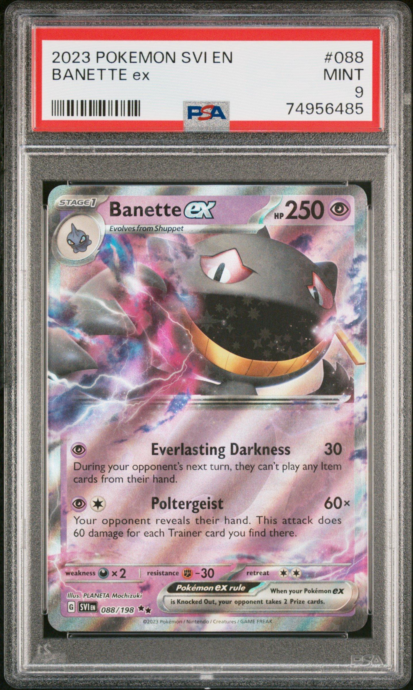 2023 Pokemon Svi En-scarlet & Violet 088 Banette Ex PSA