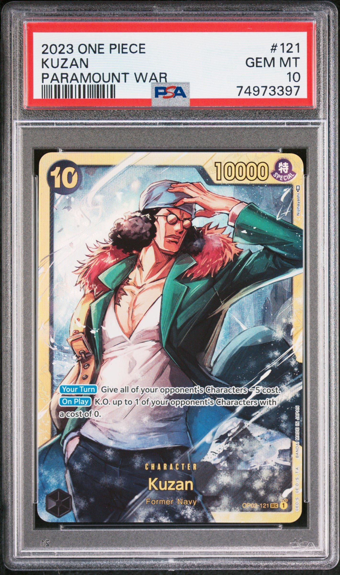 2023 One Piece Op02-paramount War 121 Kuzan PSA 10 Graded Card