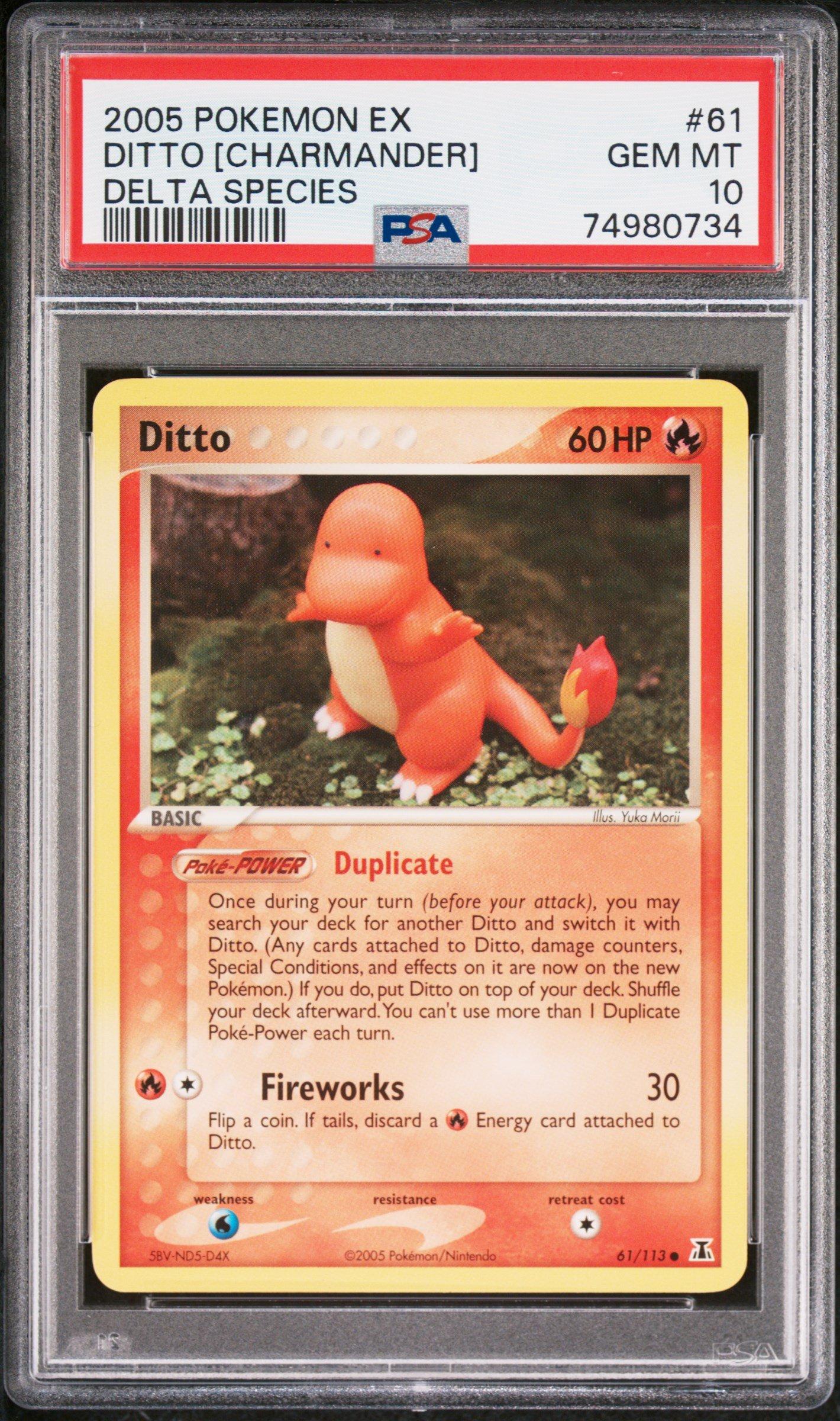 2005 Pokemon Ex Delta Species 61 Ditto [charmander] PSA 10