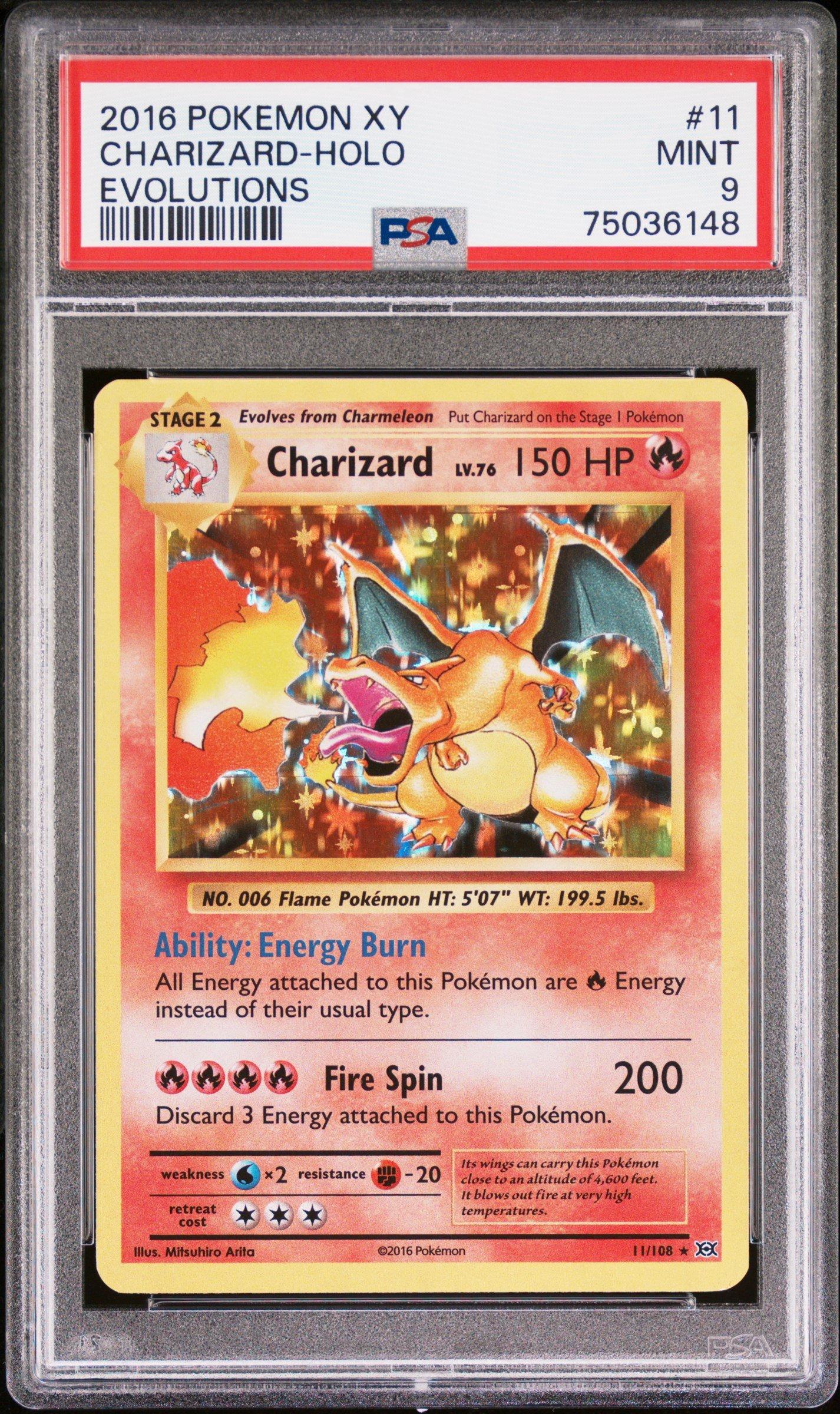 2016 Pokemon Xy Evolutions 11 Charizard-holo PSA 9 Graded Card