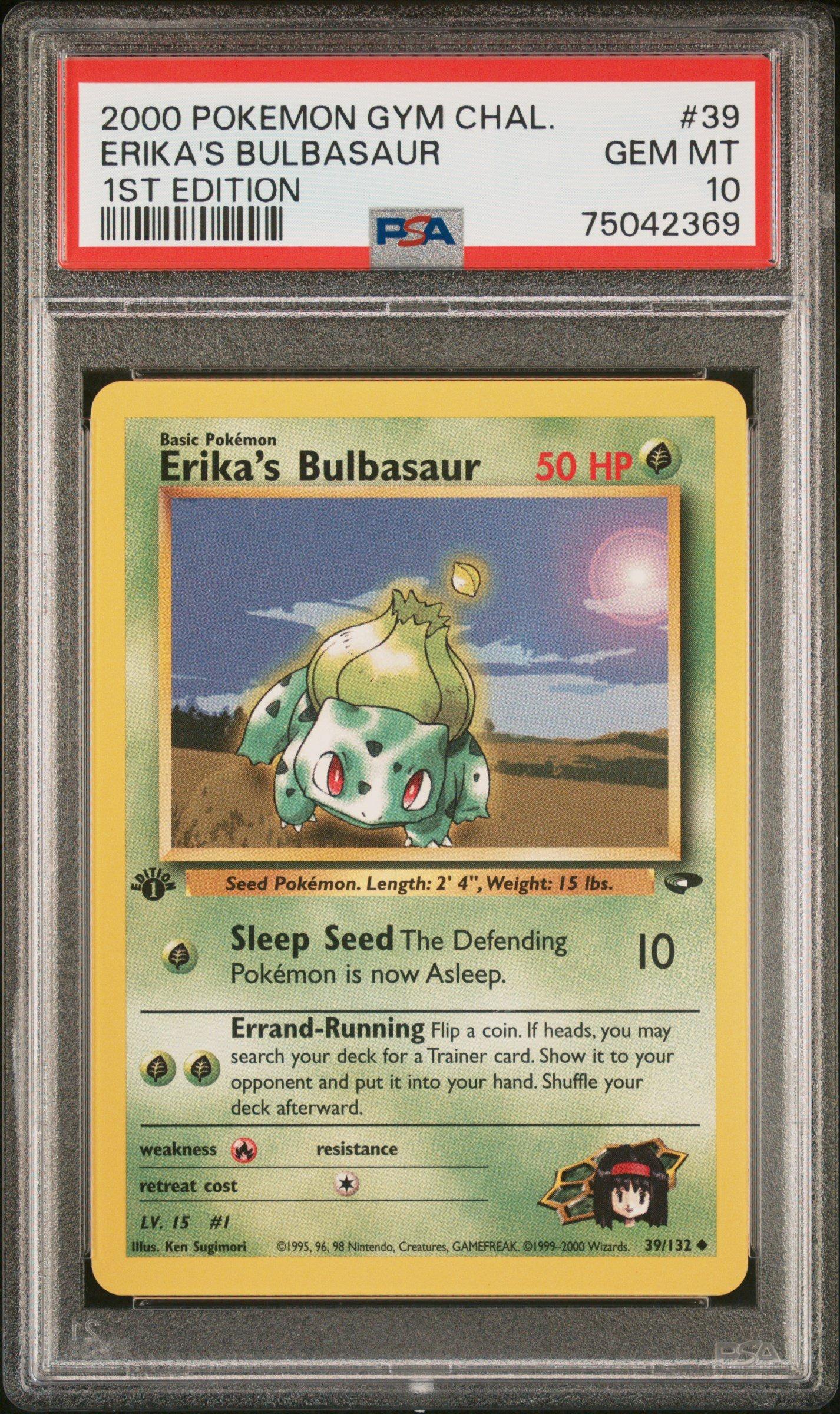 2000 Pokemon Gym Challenge 39 Erika's Bulbasaur 1st Edition PSA 10