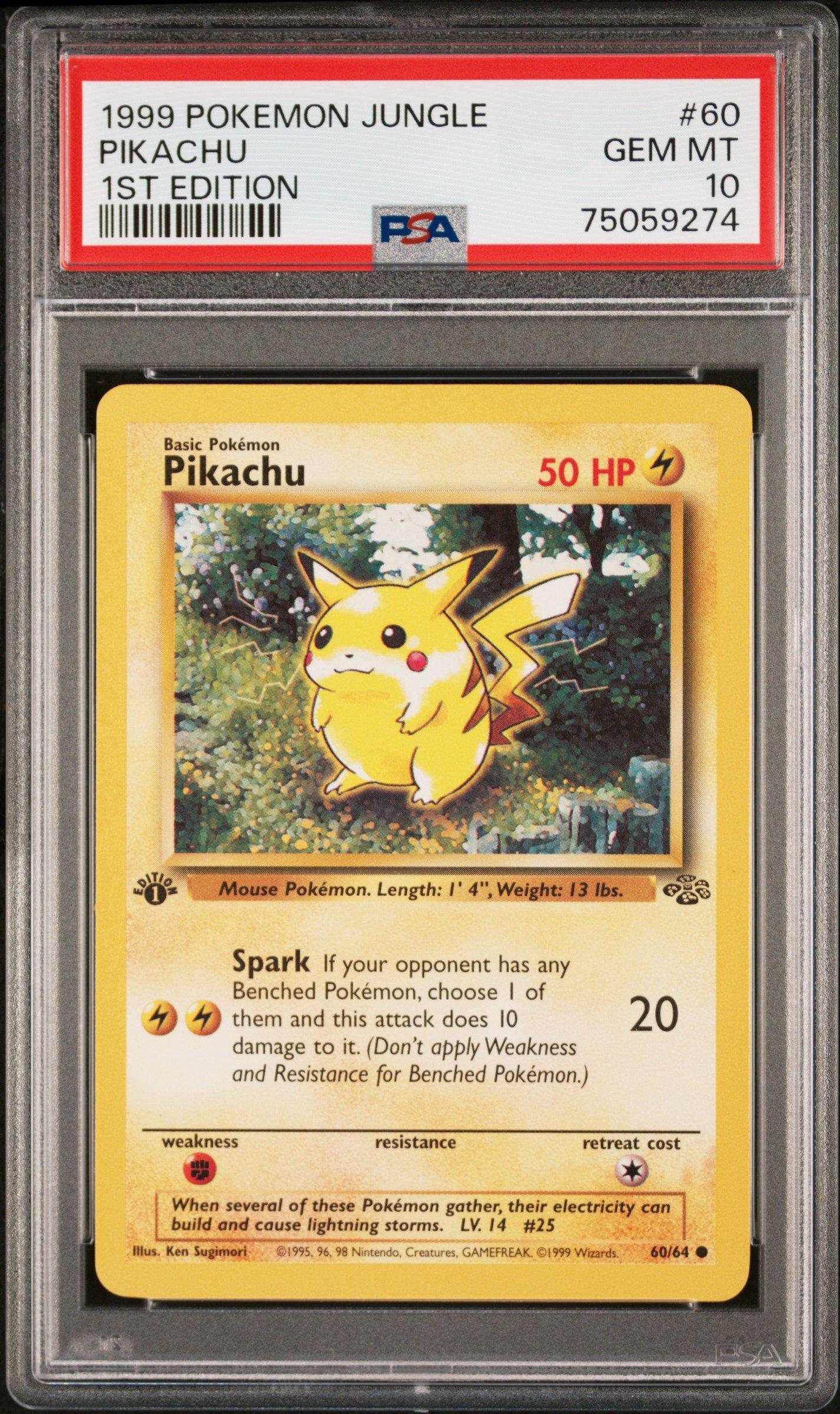 1999 Pokemon Jungle 60 Pikachu 1st Edition PSA 10 | GameStop