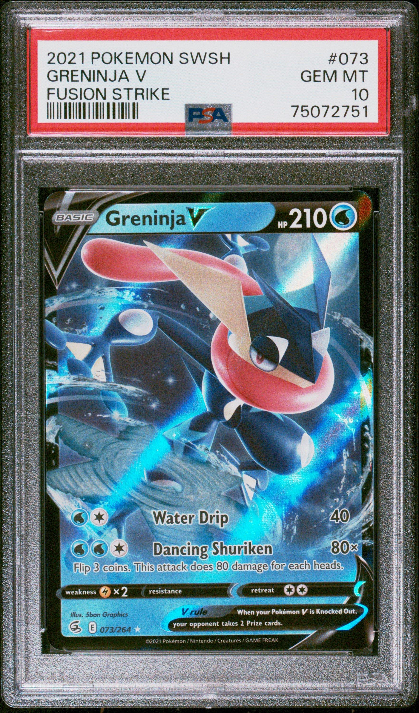 2021 Pokemon Sword & Shield Fusion Strike 073 Greninja V PSA 10