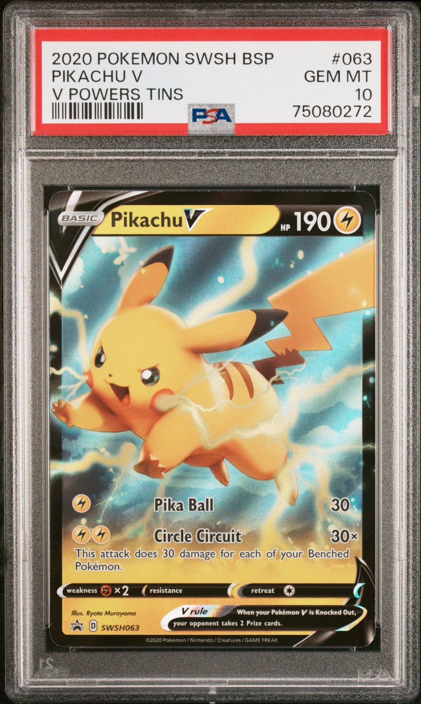 2021 Pokémon Pikachu V PSA 10 PSA 10 GEM MINT JAPANESE POKEMON 2021 PIKACHU V 020/028 25TH