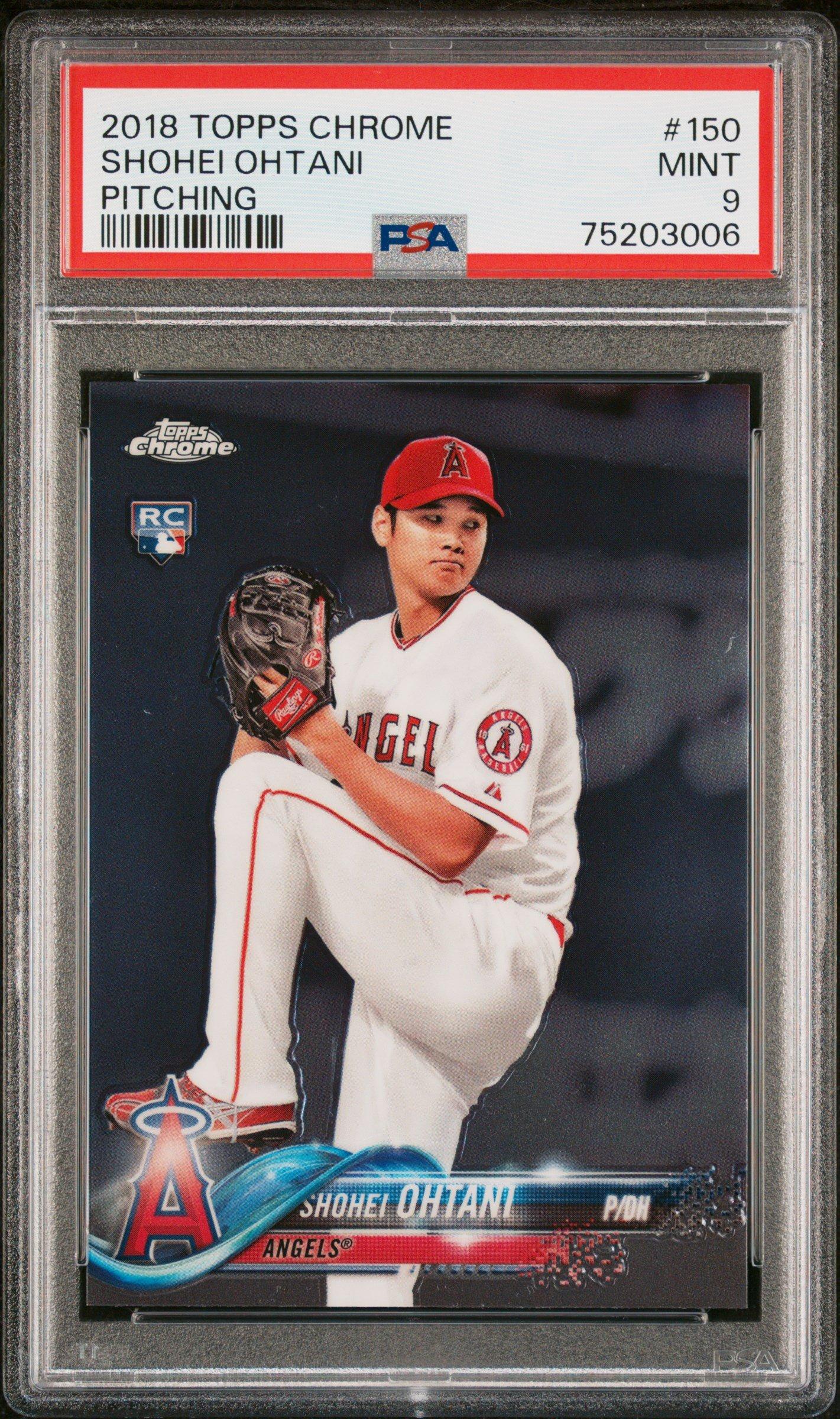 2018 Topps Chrome 150 Shohei Ohtani Pitching PSA 9 Graded Card 