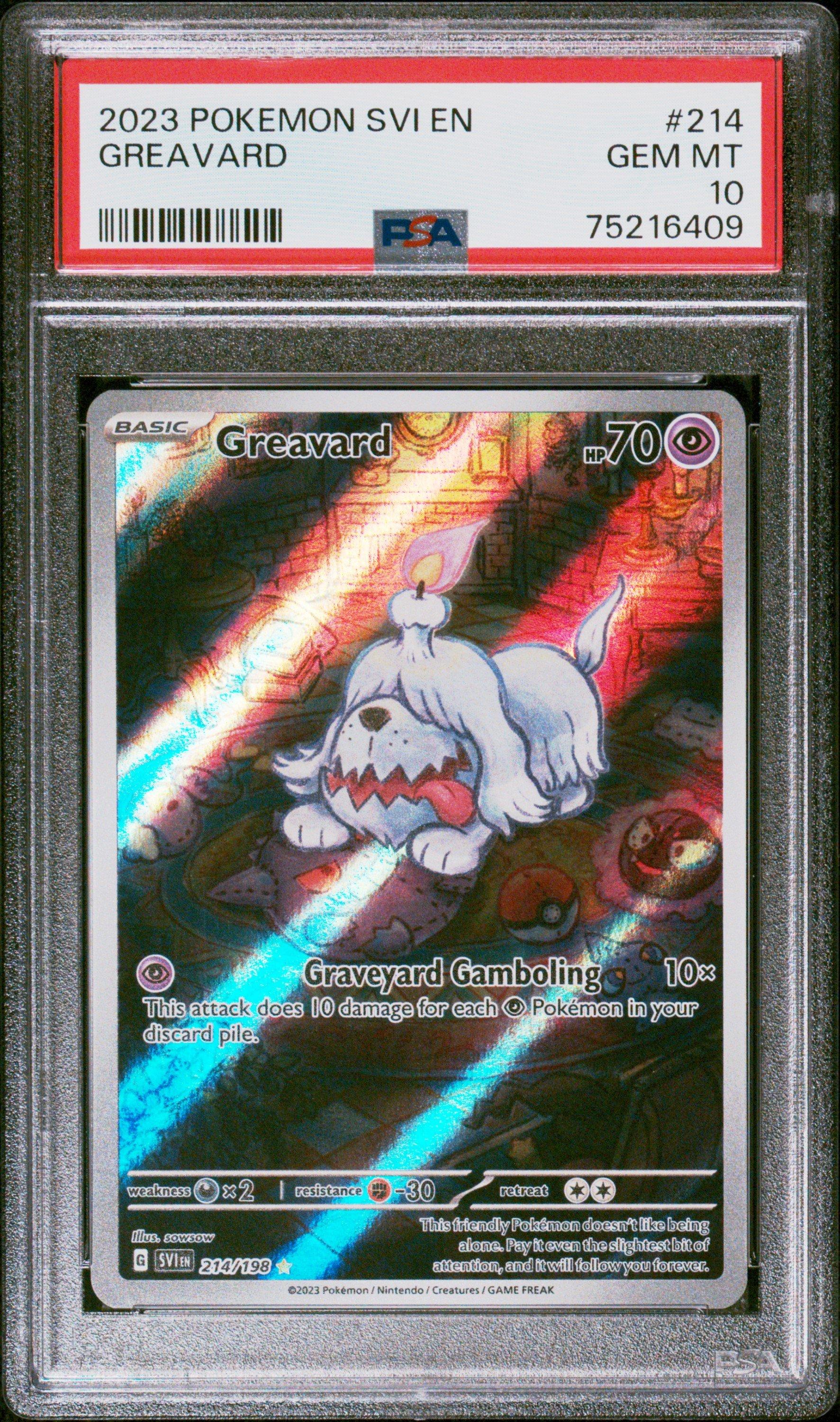 2023 Pokemon Svi En-scarlet & Violet 214 Greavard Illustration Rare PSA