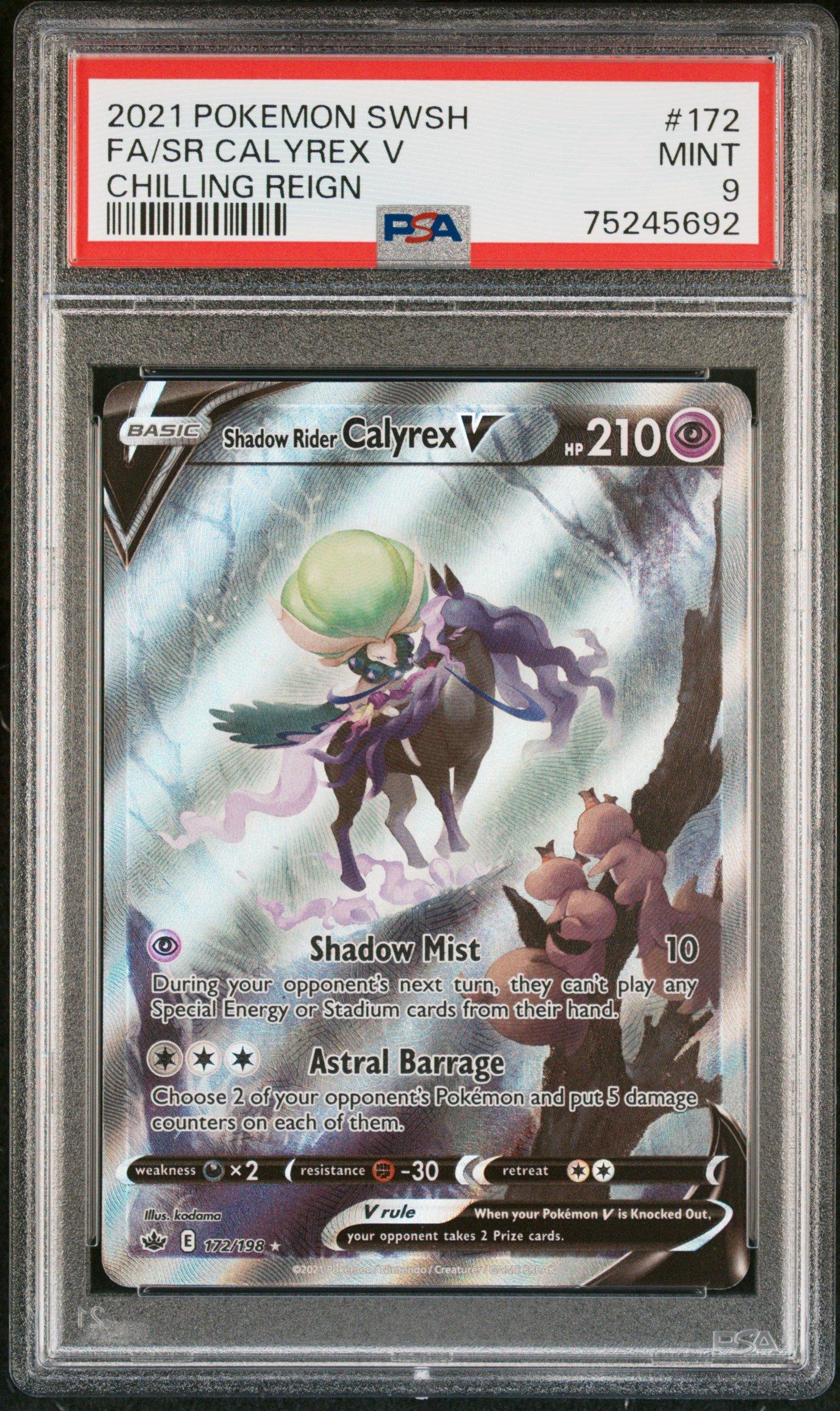 2021 Pokemon Sword & Shield Chilling Reign 172 Full Art/shadow Rider ...