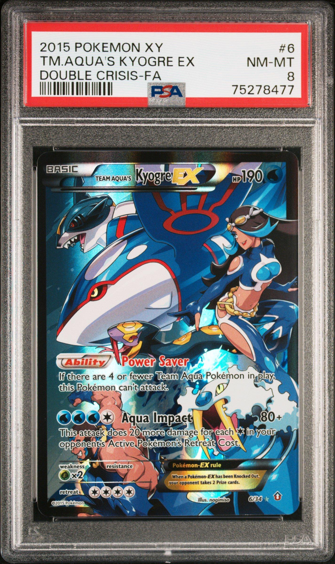 2015 Pokemon Xy Double Crisis 6 Full Art/team Aqua's Kyogre Ex PSA