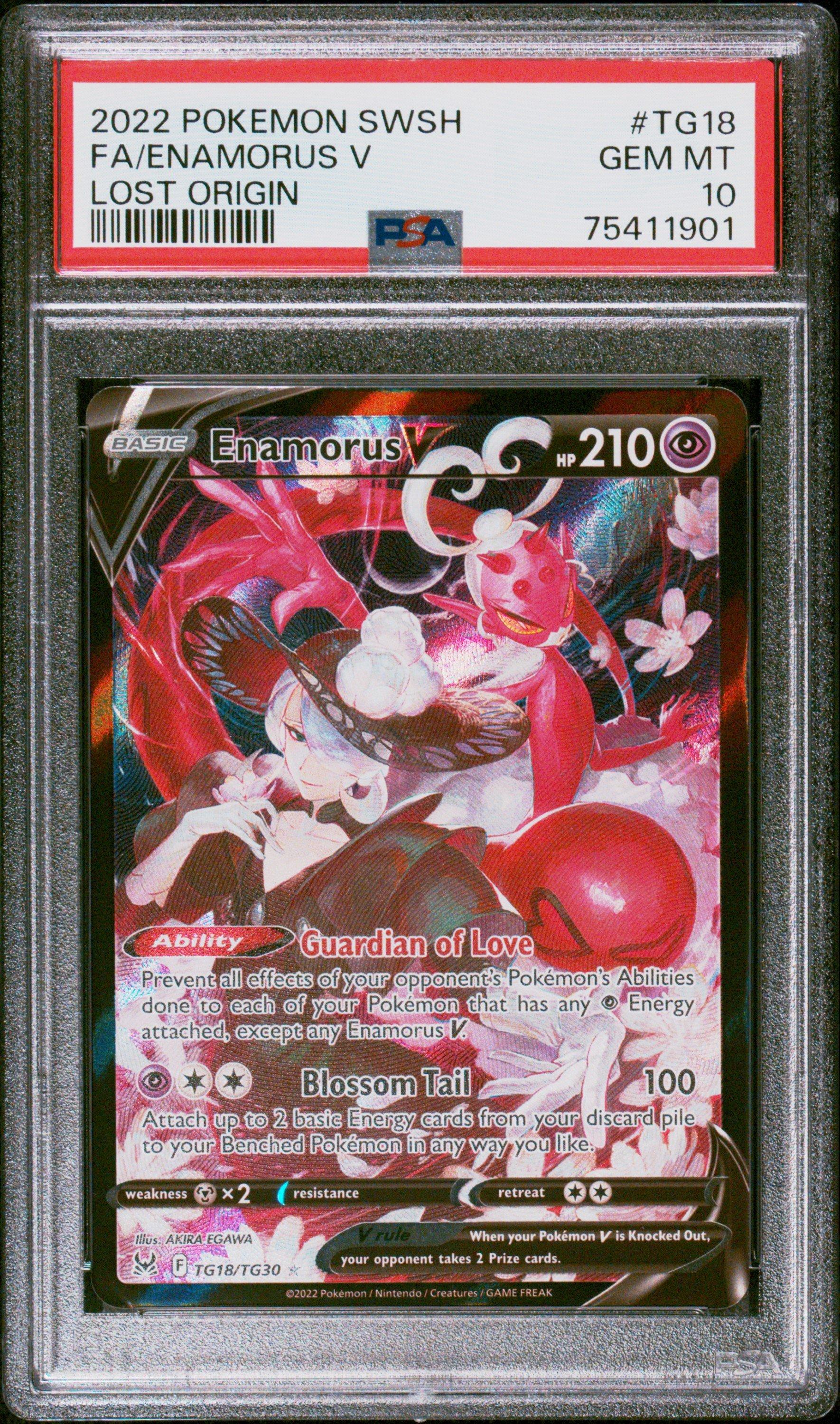 2022 Pokemon Sword & Shield Lost Origin Tg18 Full Art/enamorus V
