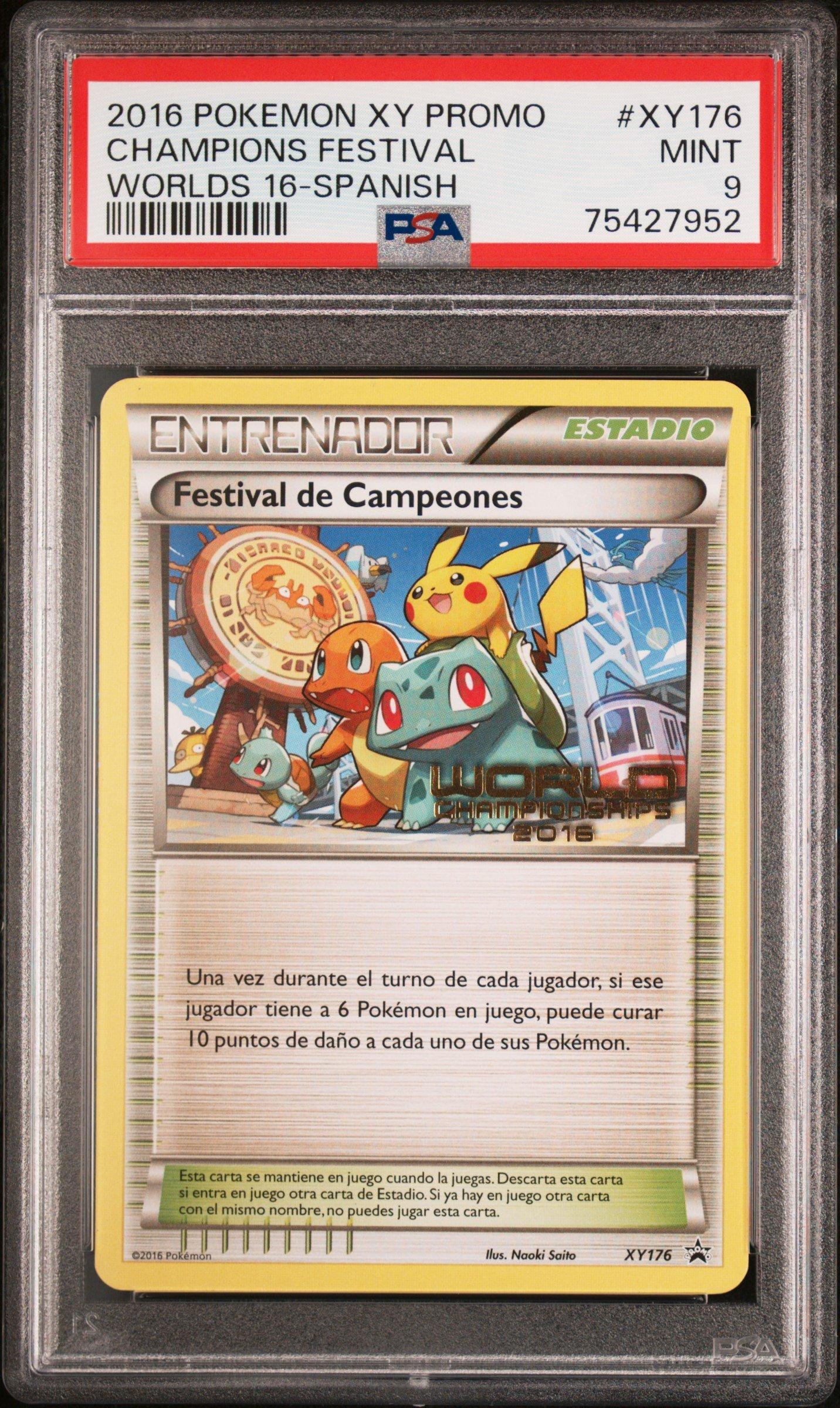 2016 Pokemon Xy Black Star Promo Xy176 Champions Festival Worlds 16-spanish PSA 9