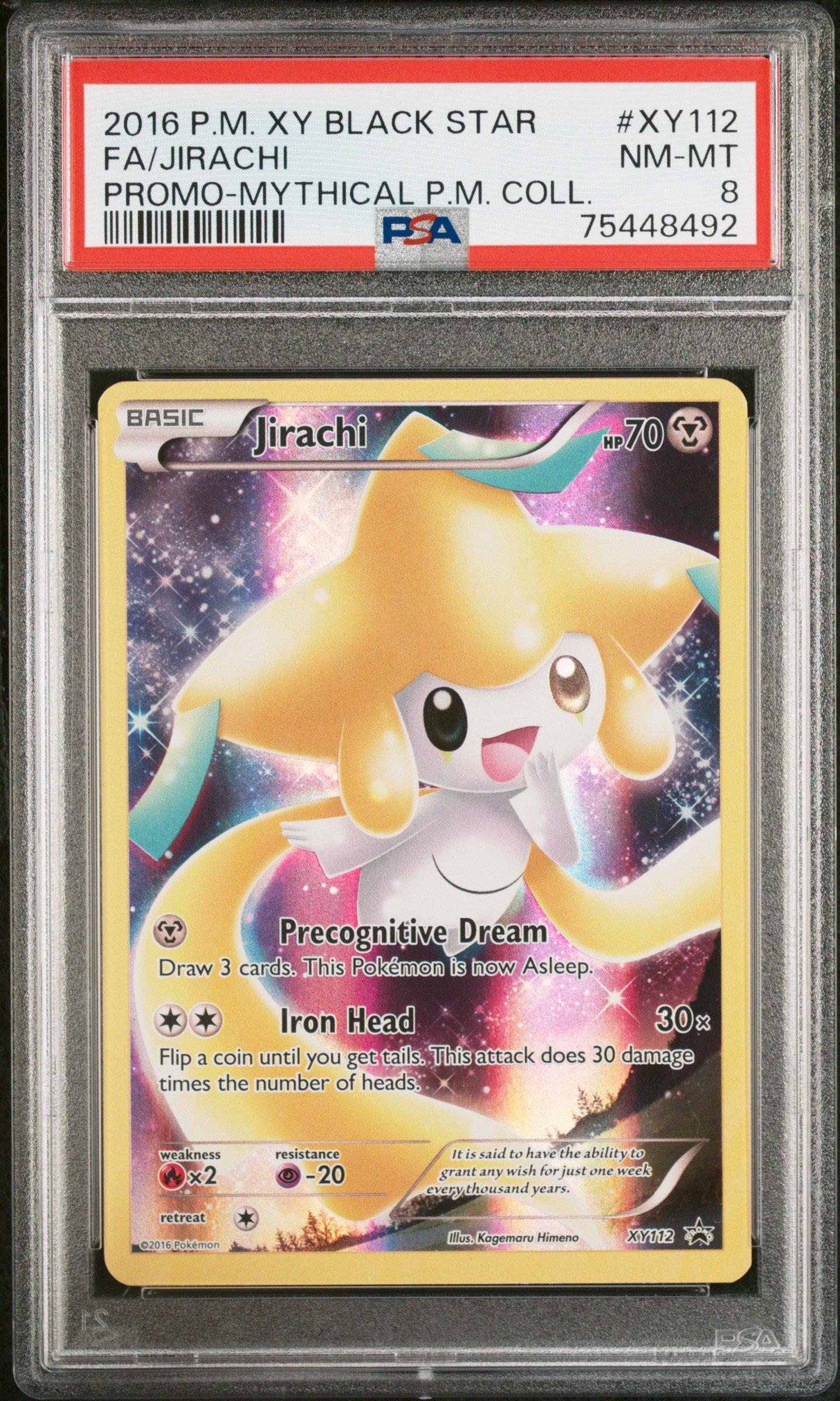 2016 Pokemon Xy Black Star Promo Xy112 Full Art/jirachi Mythical Pokemon Collection PSA 8