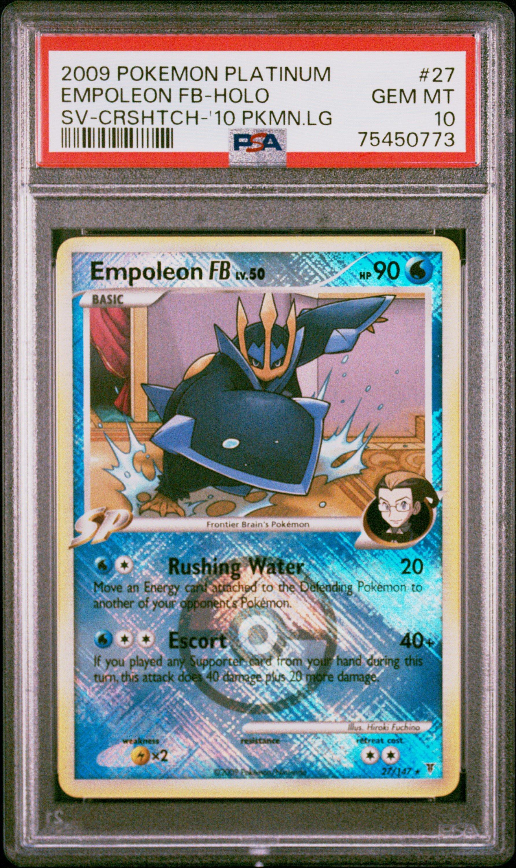 2009 Pokemon Platinum Supreme Victors 27 Empoleon Fb-holo Crosshatch-2010 Pokemon League PSA 10