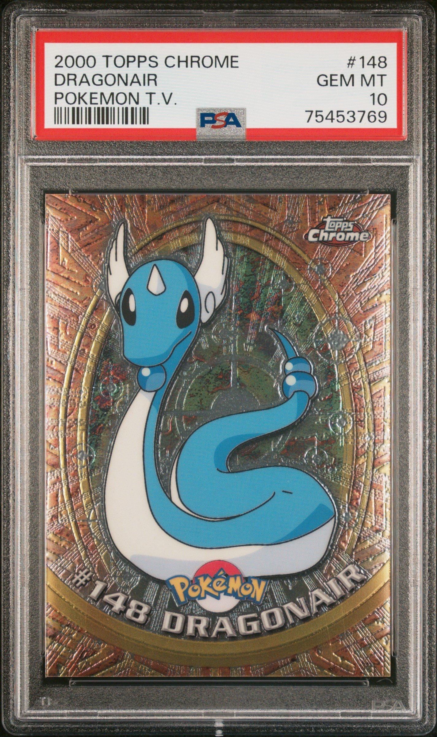 2000 Topps Chrome Pokemon T.v. 148 Dragonair PSA 10 Graded Card
