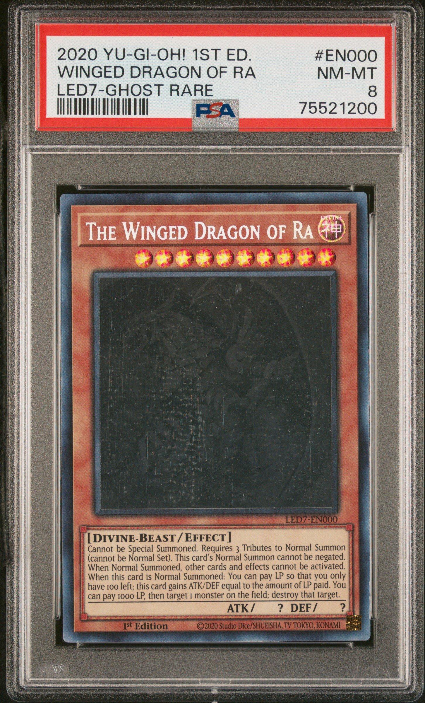 2020 Yu-gi-oh! Legendary Duelists: Rage Of Ra En000 Winged Dragon Of Ra PSA 8