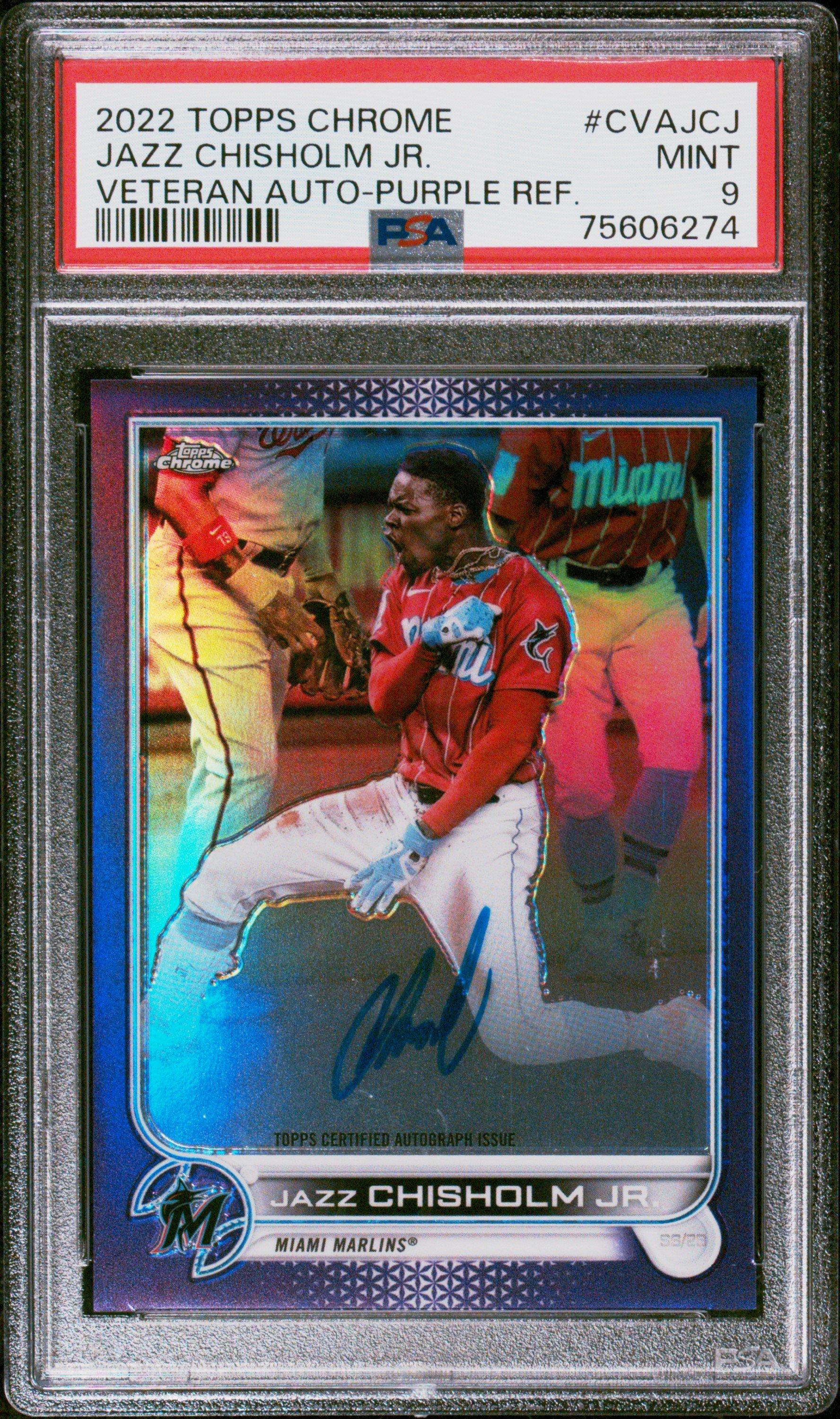 2022 Topps Chrome Veteran Autographs Cvajcj Jazz Chisholm Jr
