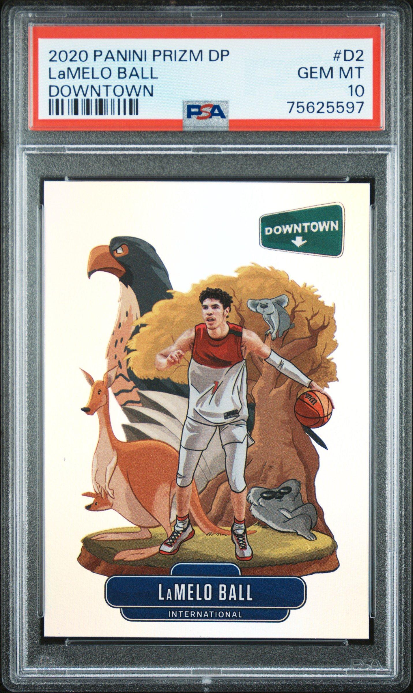 2020 Panini Prizm Draft Picks Downtown D2 Lamelo Ball PSA 10