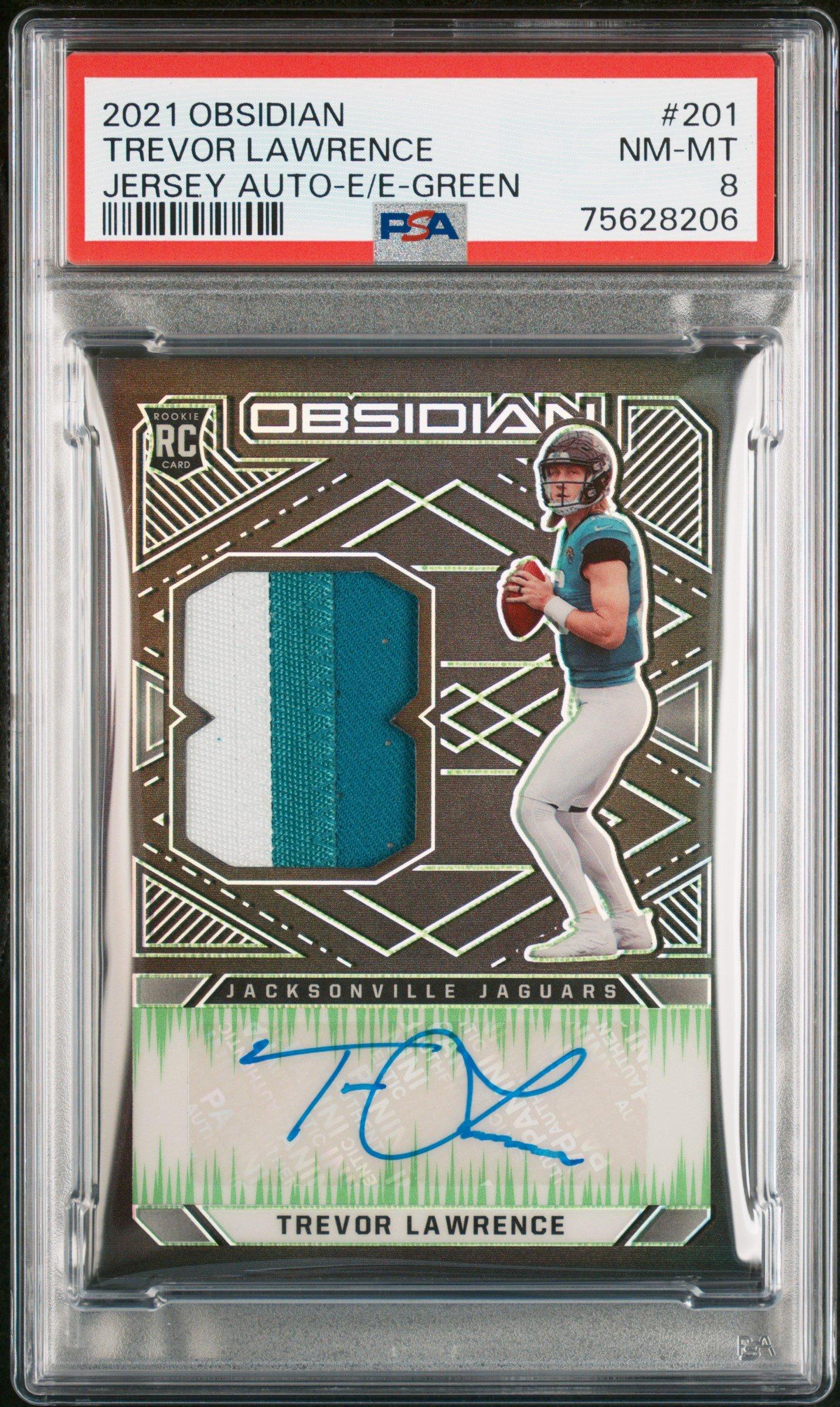 POITORE WALK トレーディングカードセット森本レオ子PSA10 3連番 2021 Panini Obsidian 201 Trevor Lawrence Jersey Autograph-electric