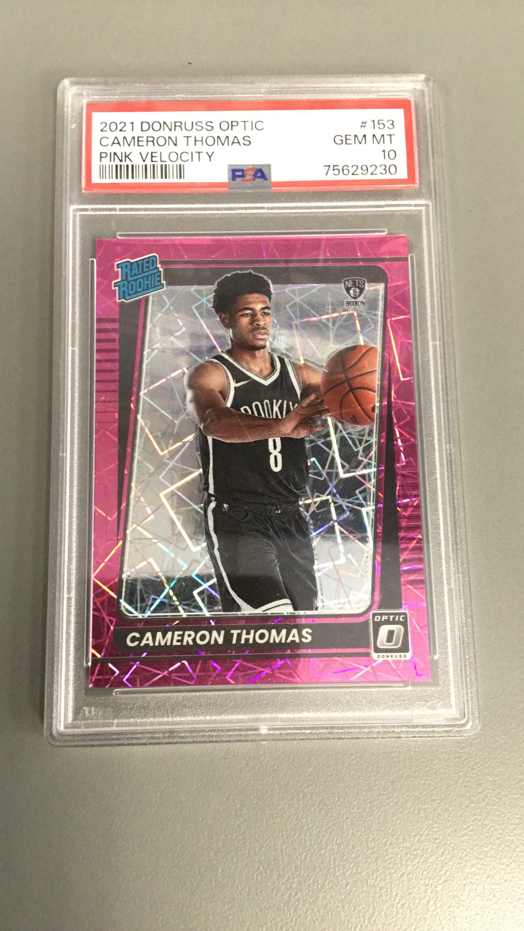 2021 Panini Donruss Optic 153 Cameron Thomas Pink Velocity PSA 10