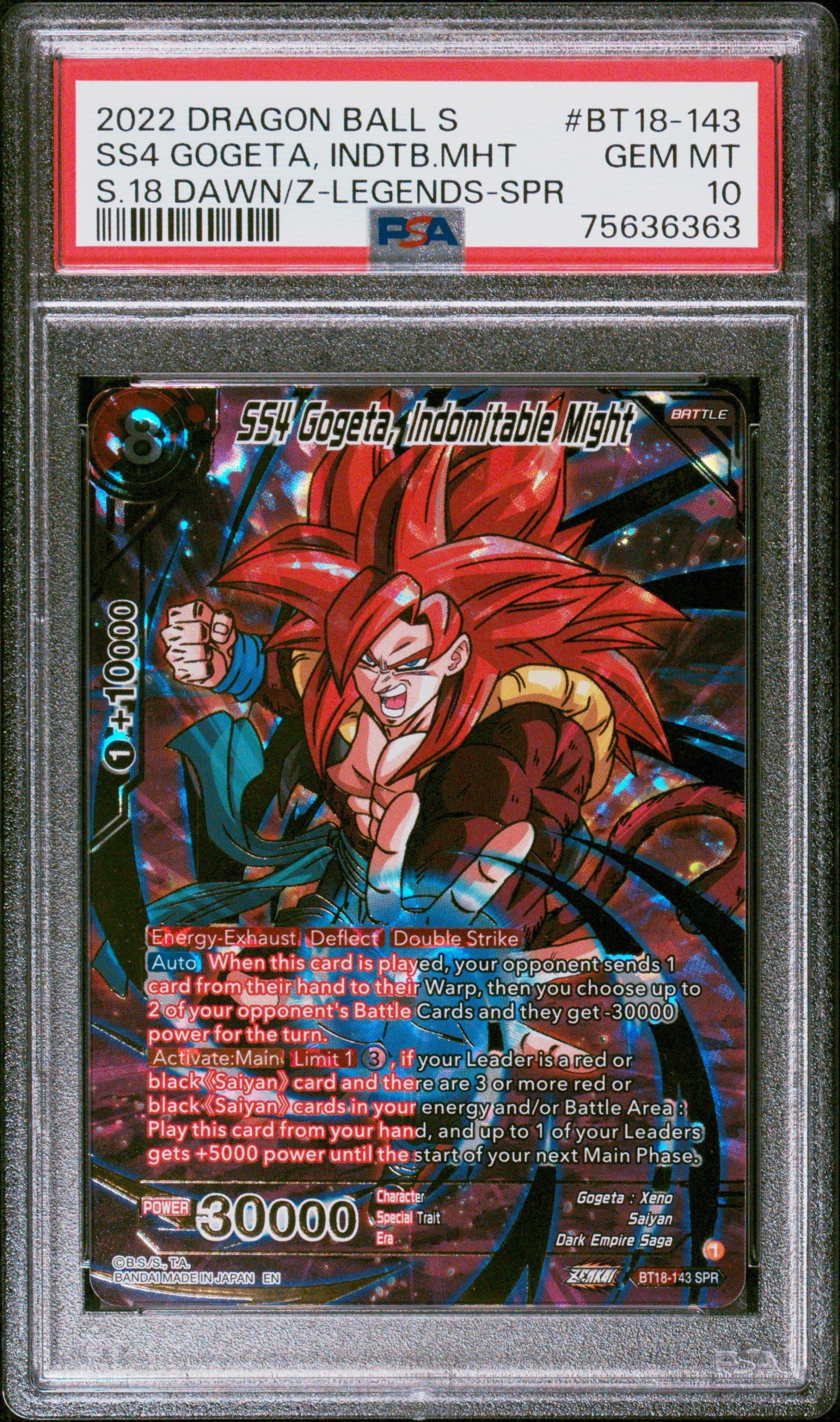 2022 Dragon Ball Super Card Game Series 18 Dawn Of The Z-legends Bt18-143 Ss4 Gogeta