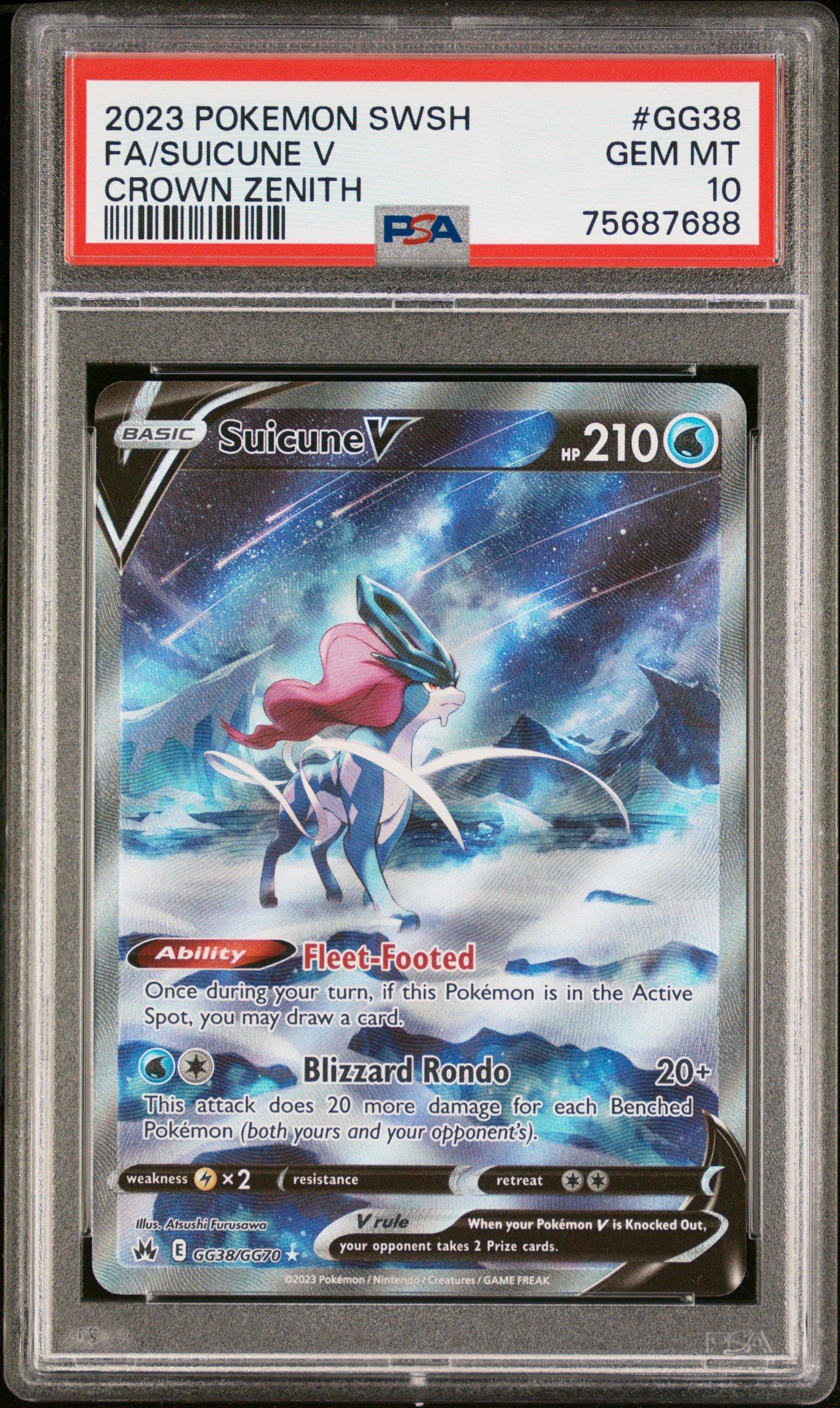 suicune full art pokemon card V - 173/203 Ultra Rare Colorless Brinicles S tier Suicune art :