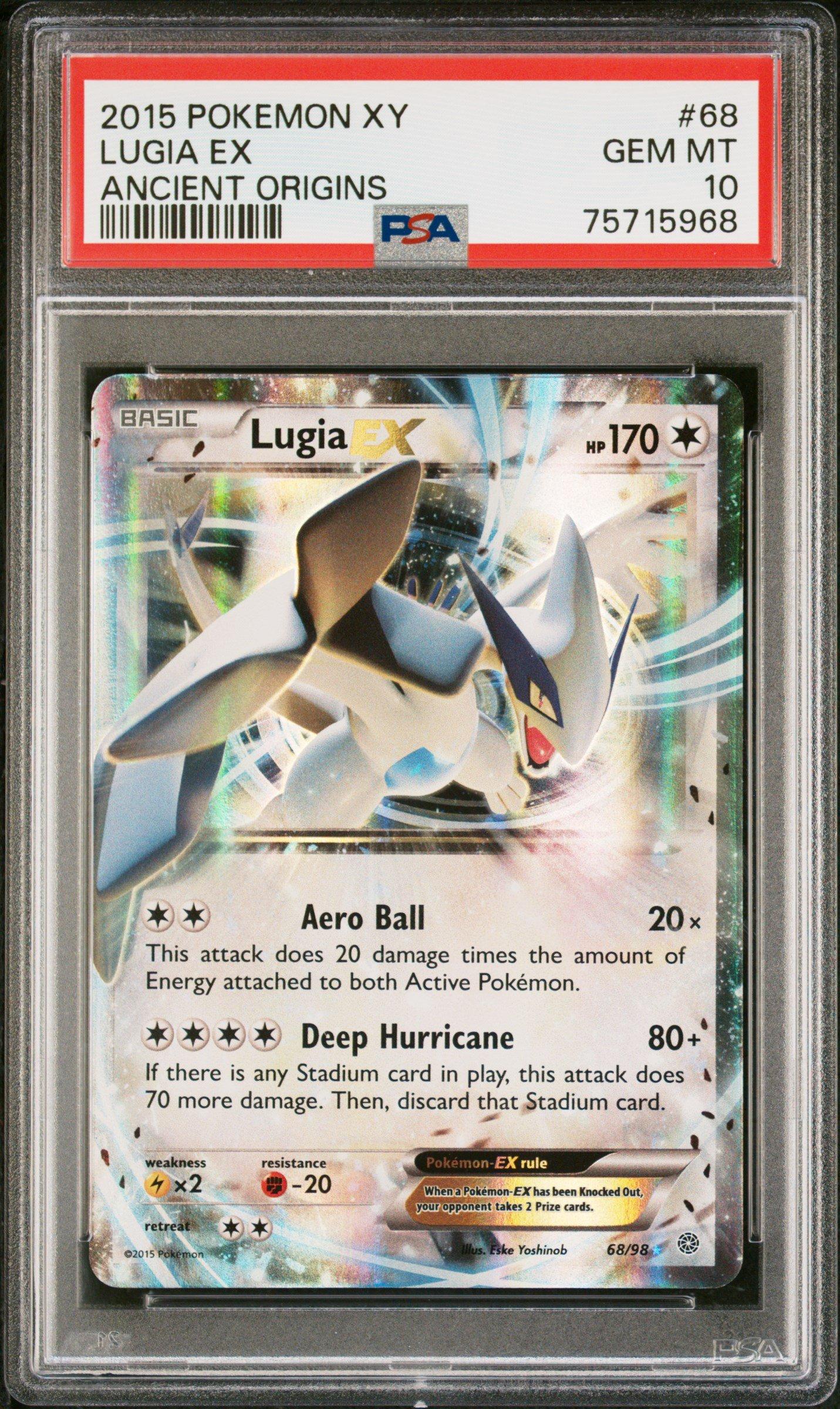 2015 Pokemon Xy Ancient Origins 68 Lugia Ex PSA 10 Graded Card