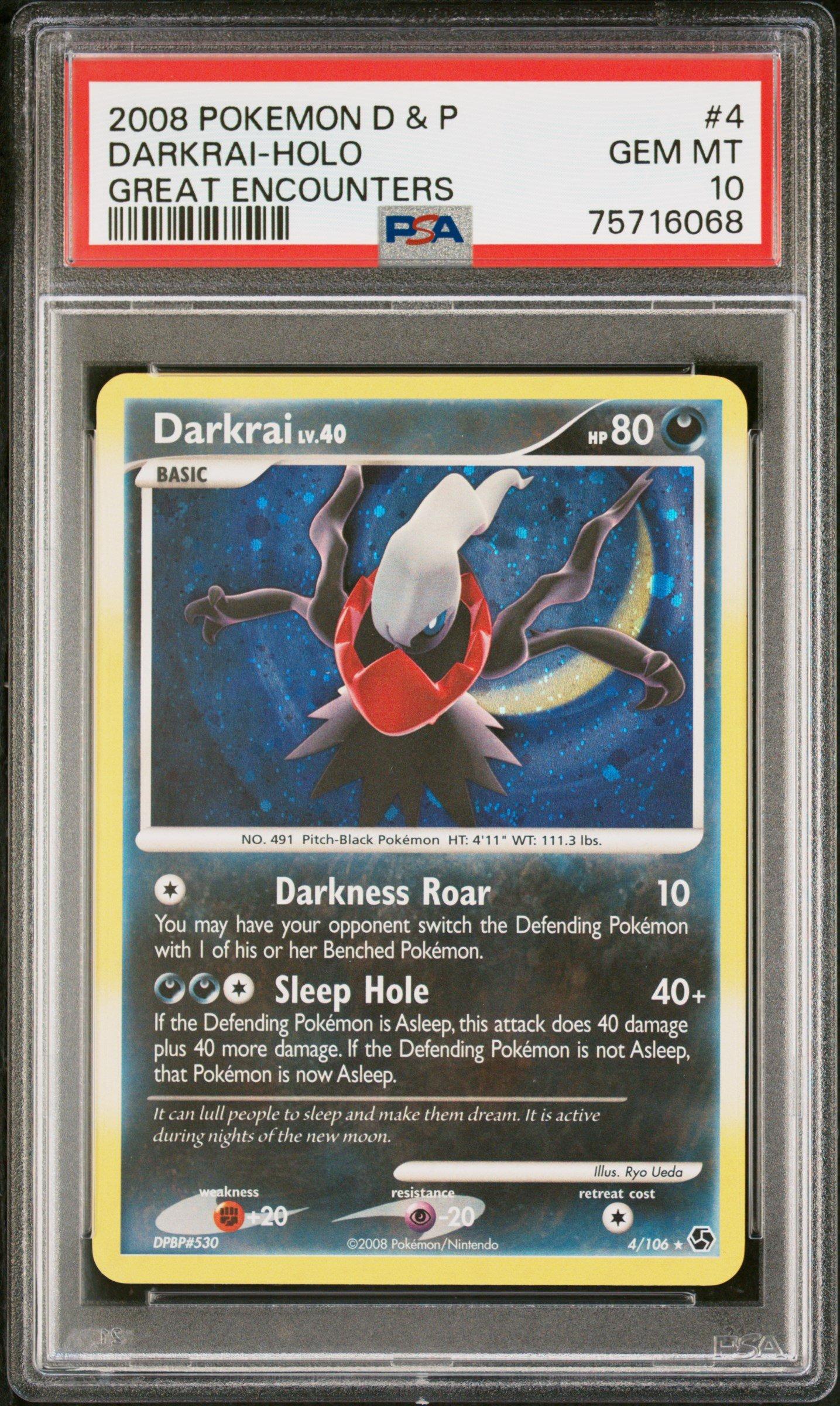 2008 Pokemon Diamond & Pearl Great Encounters 4 Darkrai-holo PSA 10