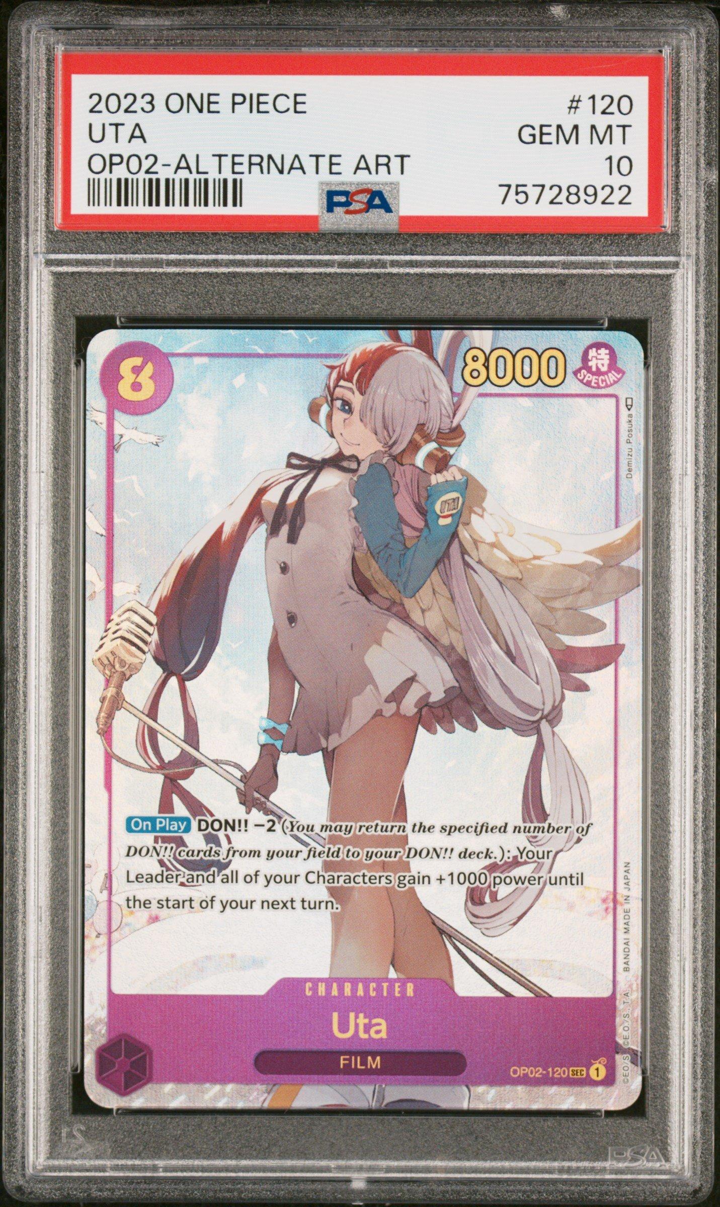【OP02-120】ウタSP PSA10 2023 One Piece Op02-paramount War 120 Uta Alternate Art PSA 10