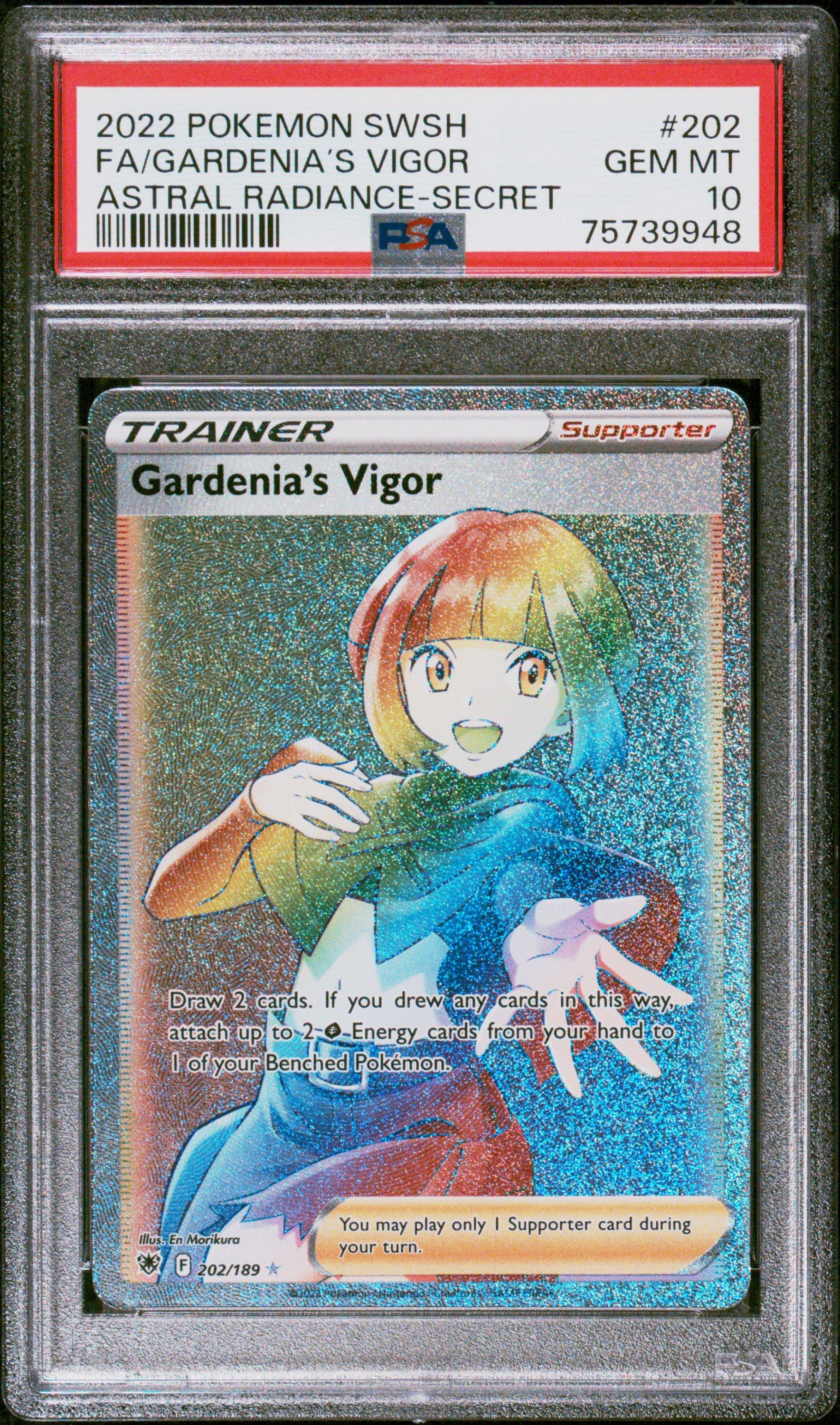2022 Pokemon Sword & Shield Astral Radiance 202 Full Art/gardenia's Vigor Secret PSA 10