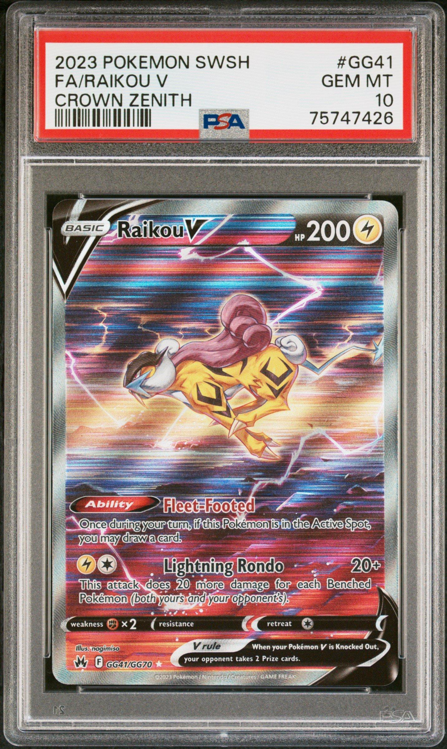 2023 Pokemon Sword And Shield Crown Zenith Gg41 Full Art/raikou V