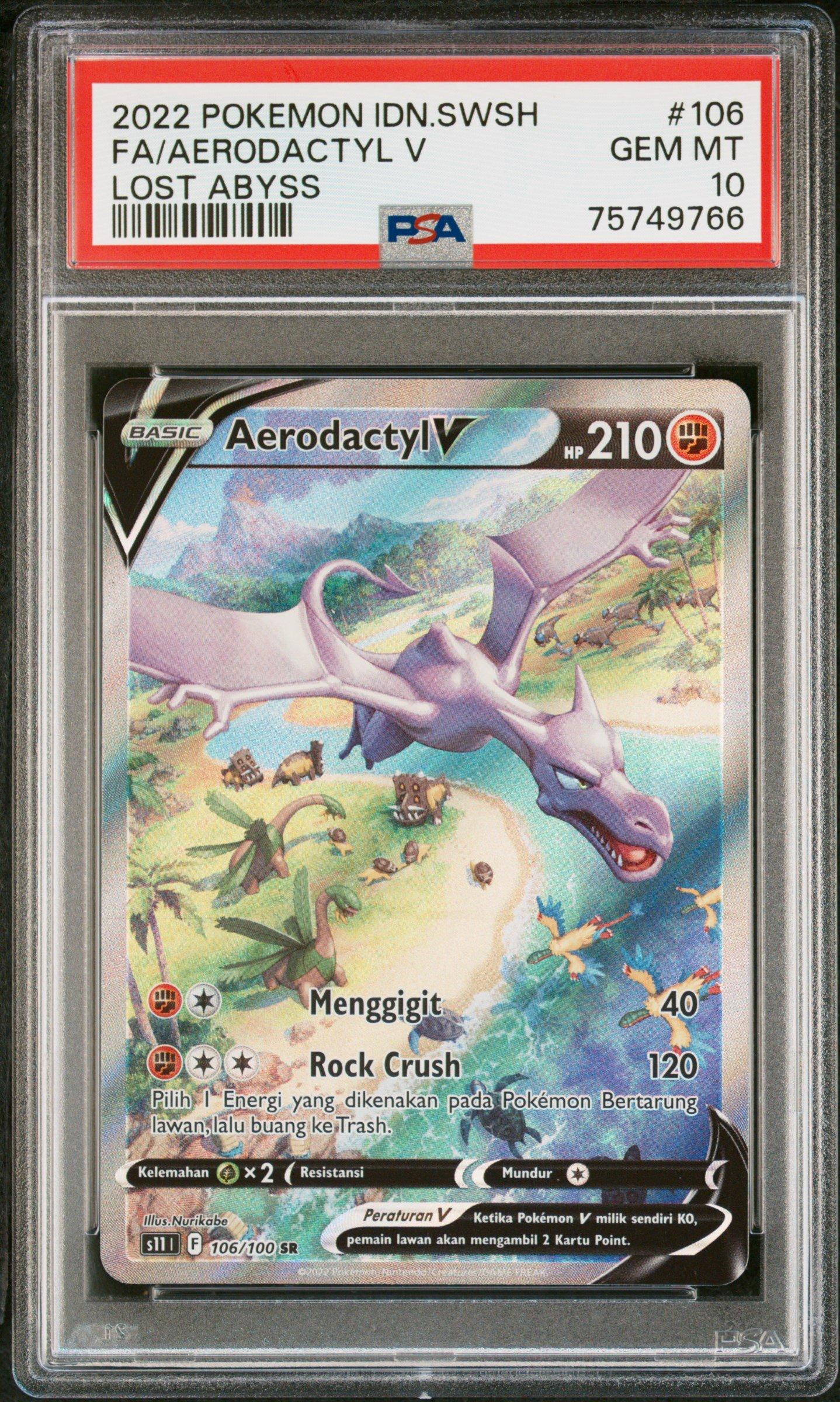 2022 Pokemon Indonesian Sword & Shield Lost Abyss 106 Fa/aerodactyl V